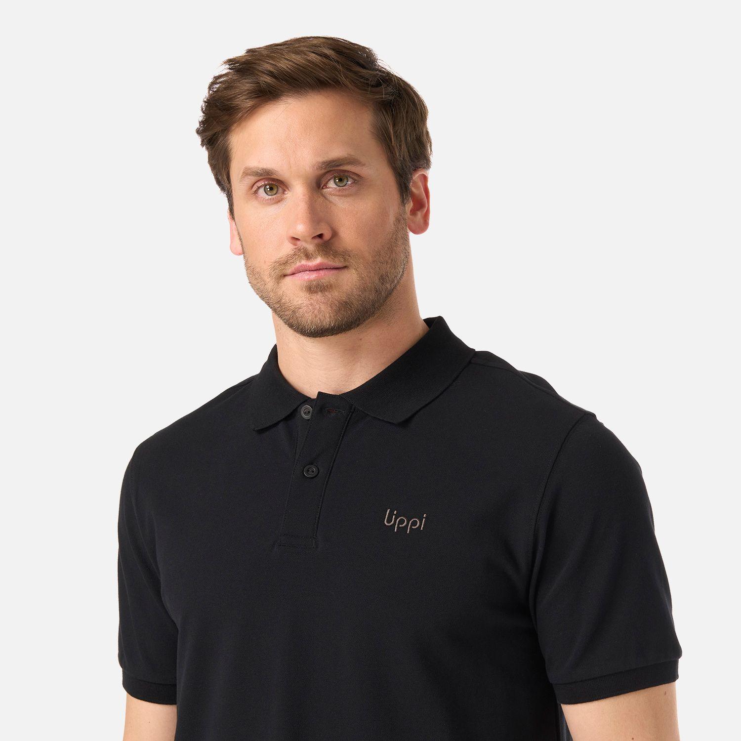Polera Hombre First Class Elastic Polo Negro Lippi V26-3