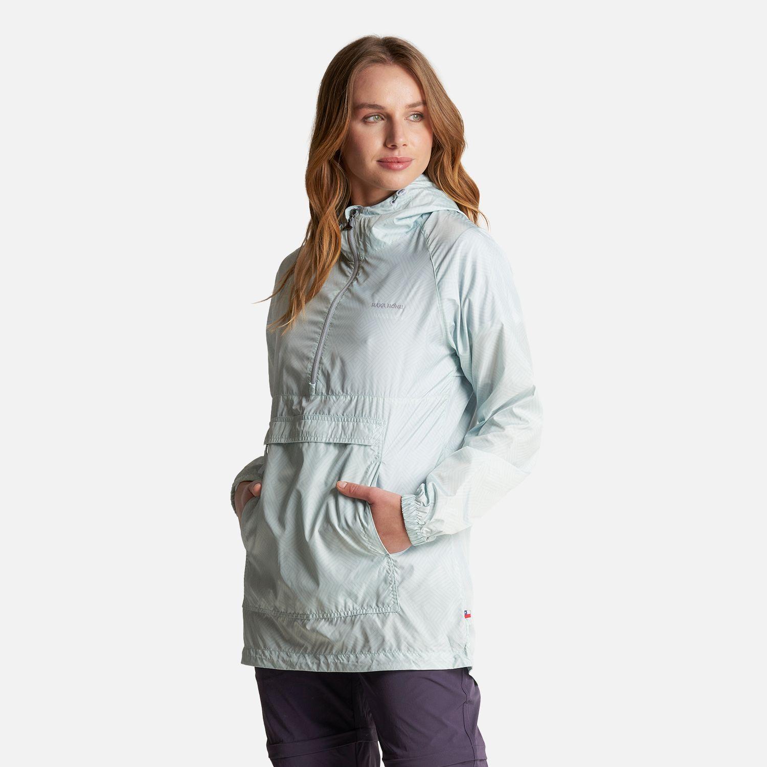 Chaqueta Mujer Aperrao 1/4 Zip Full Print Celeste Haka Honu-2