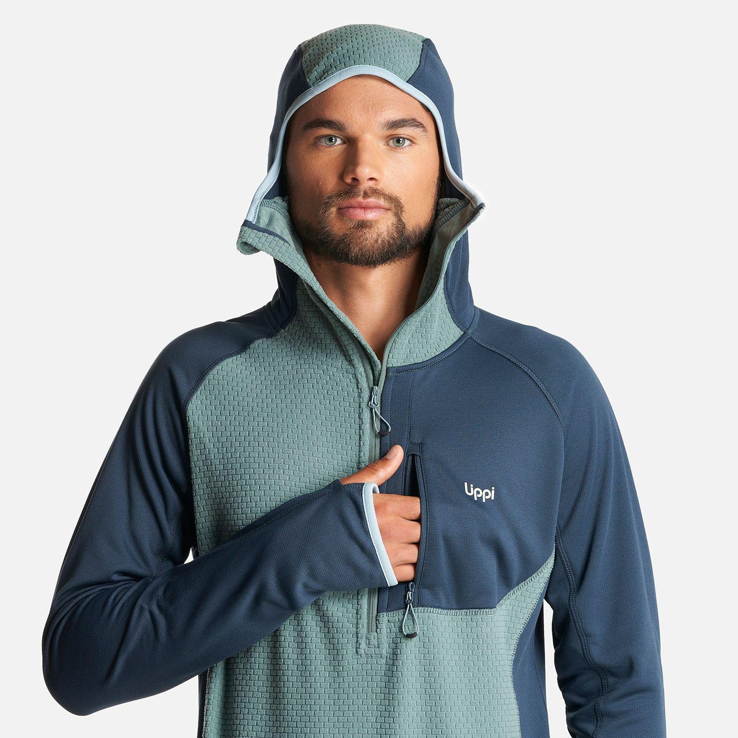 Poleron Hombre Jacaranda Mountain Nano-F 1/4 Zip Hoody Jade Oscuro Lippi-5