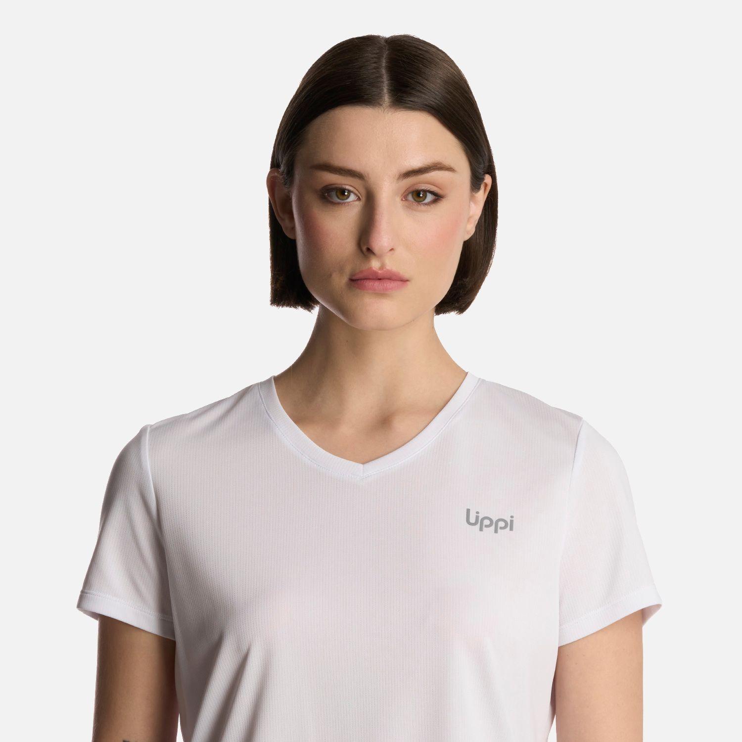 Polera Mujer Core V-Neck Q-Dry T-Shirt Blanco Lippi-3
