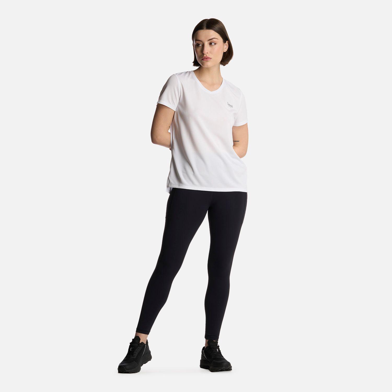 Polera Mujer Core V-Neck Q-Dry T-Shirt Blanco Lippi-4