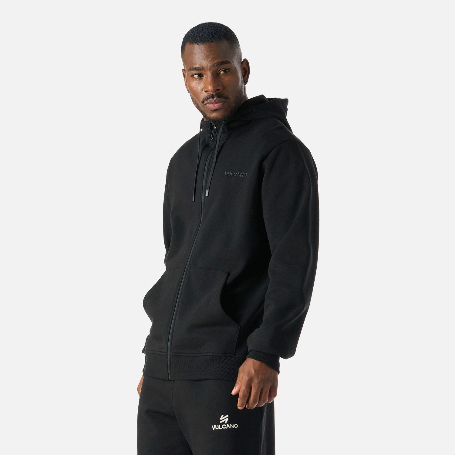 Polerón Hombre Cool Down Full Zip Hoody Negro Vulcano-1