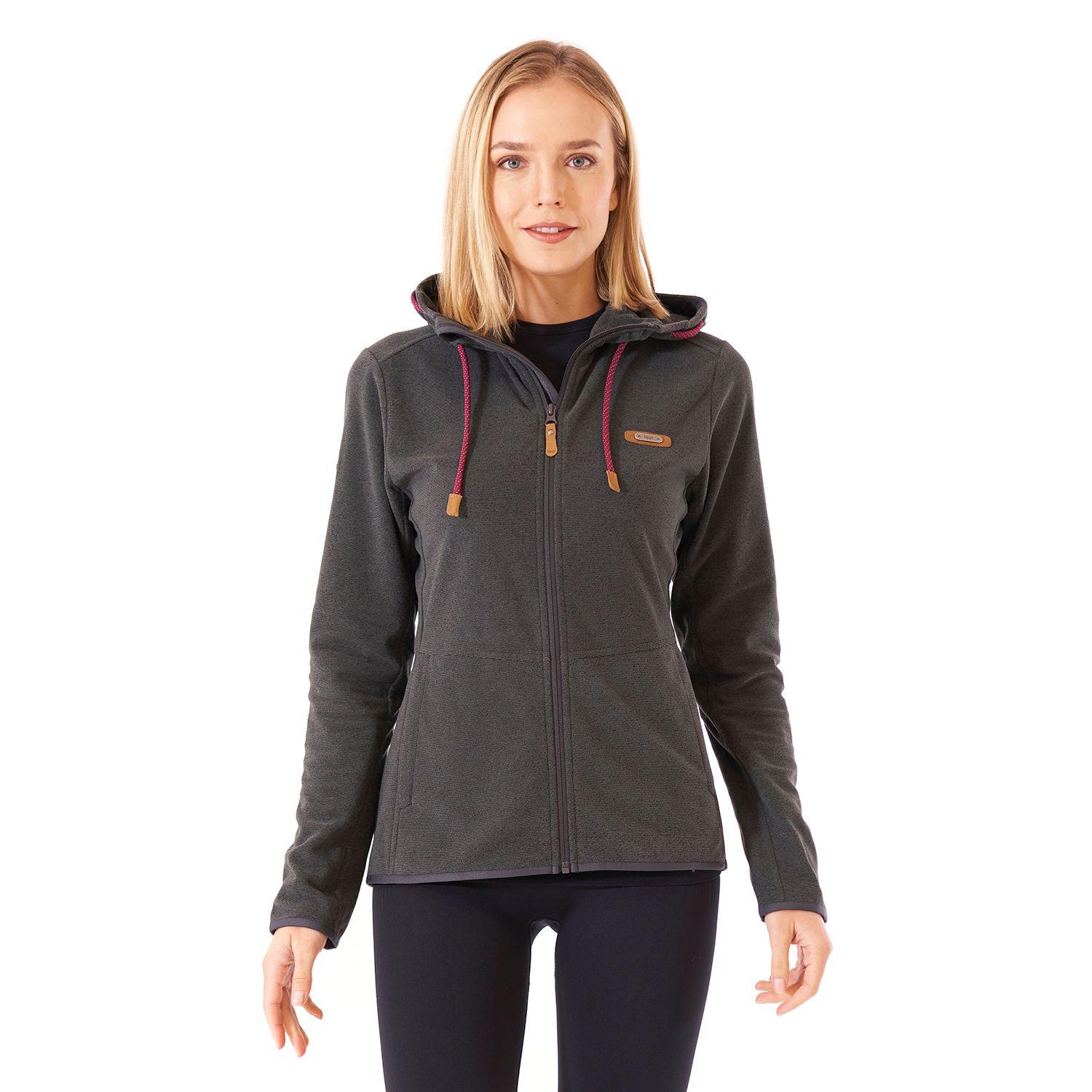 Poleron Mujer Stripes Nano-F Full Zip Hoody Grafito Lippi 22-1
