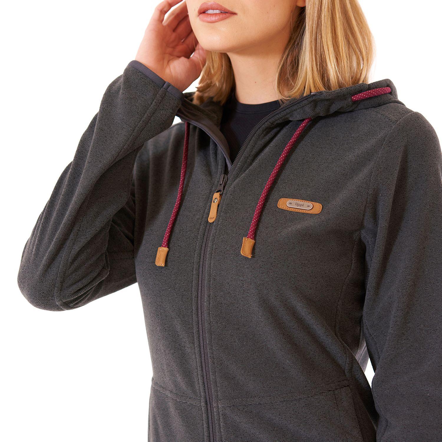 Poleron Mujer Stripes Nano-F Full Zip Hoody Grafito Lippi 22-4