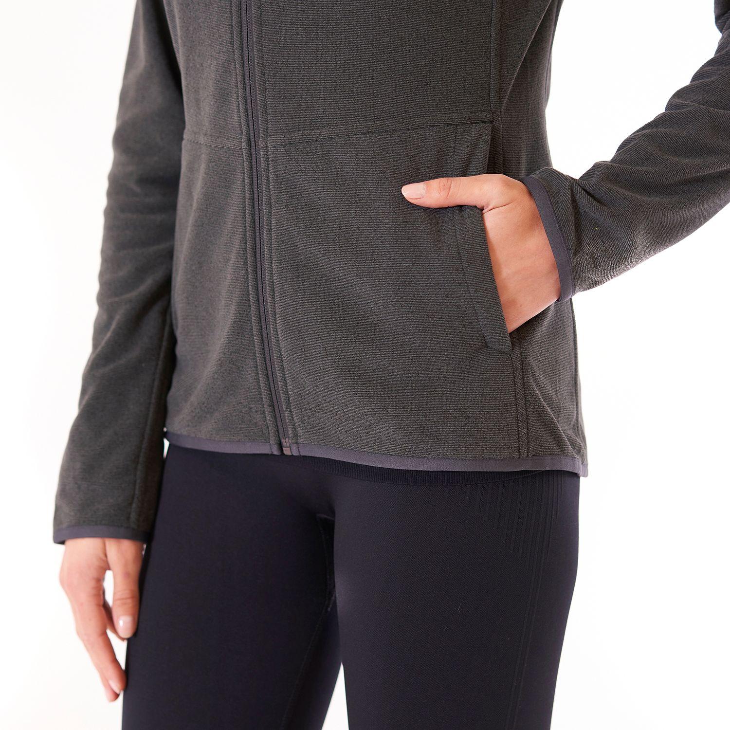 Poleron Mujer Stripes Nano-F Full Zip Hoody Grafito Lippi 22-5