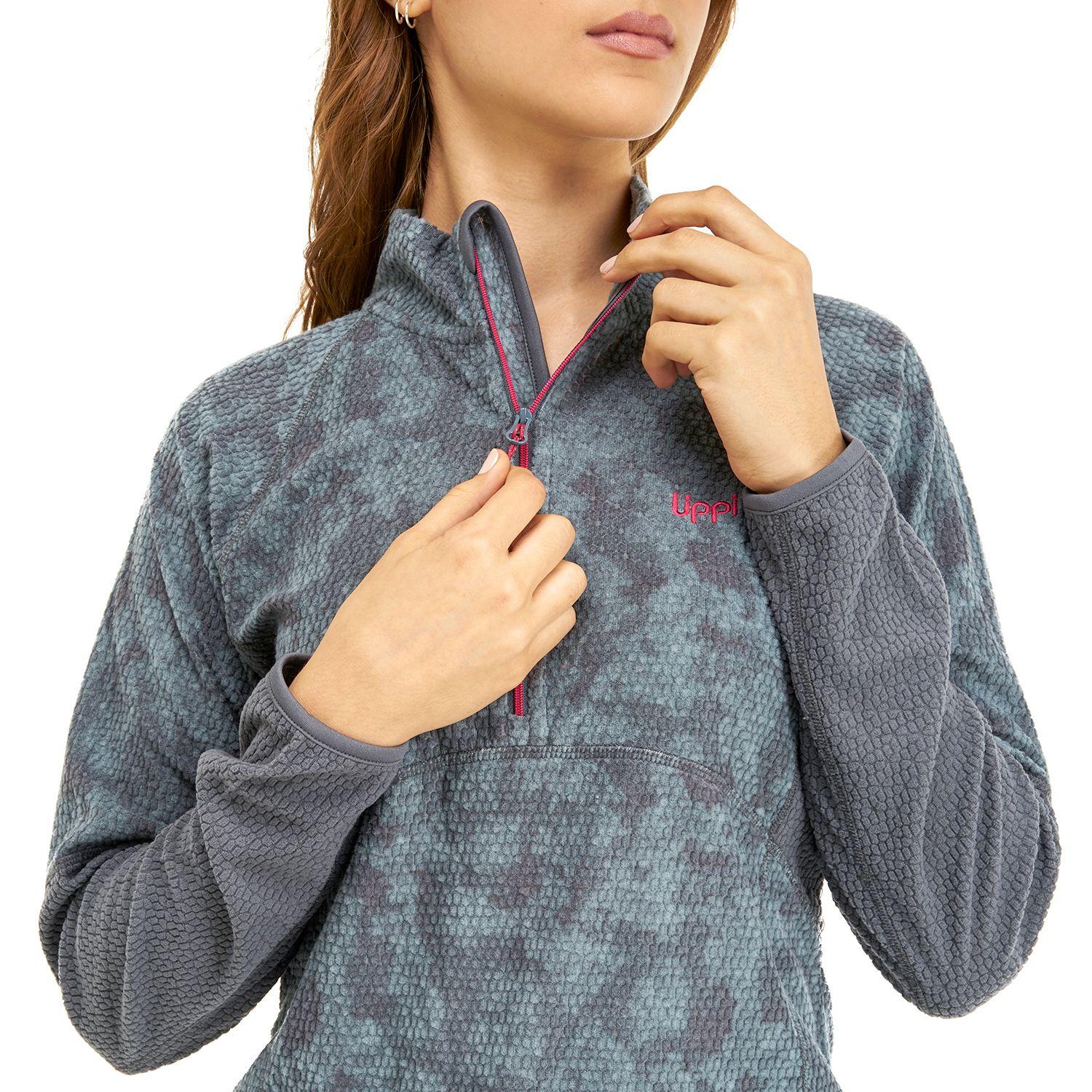 Poleron Mujer Jacaranda Nano-F 14 Zip Print Turquesa Lippi-4