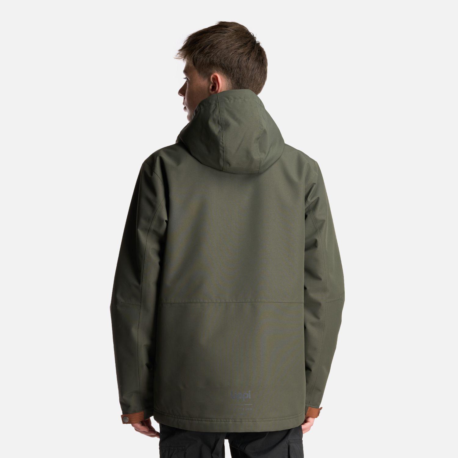 Chaqueta Teen Boy Rainy B-Dry Hoody Jacket Verde Militar Lippi-3