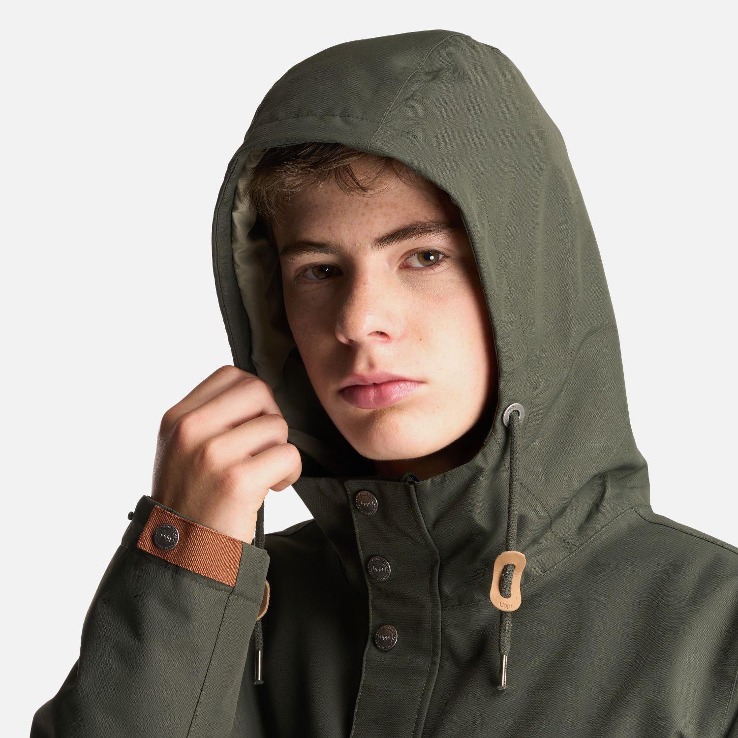 Chaqueta Teen Boy Rainy B-Dry Hoody Jacket Verde Militar Lippi-4