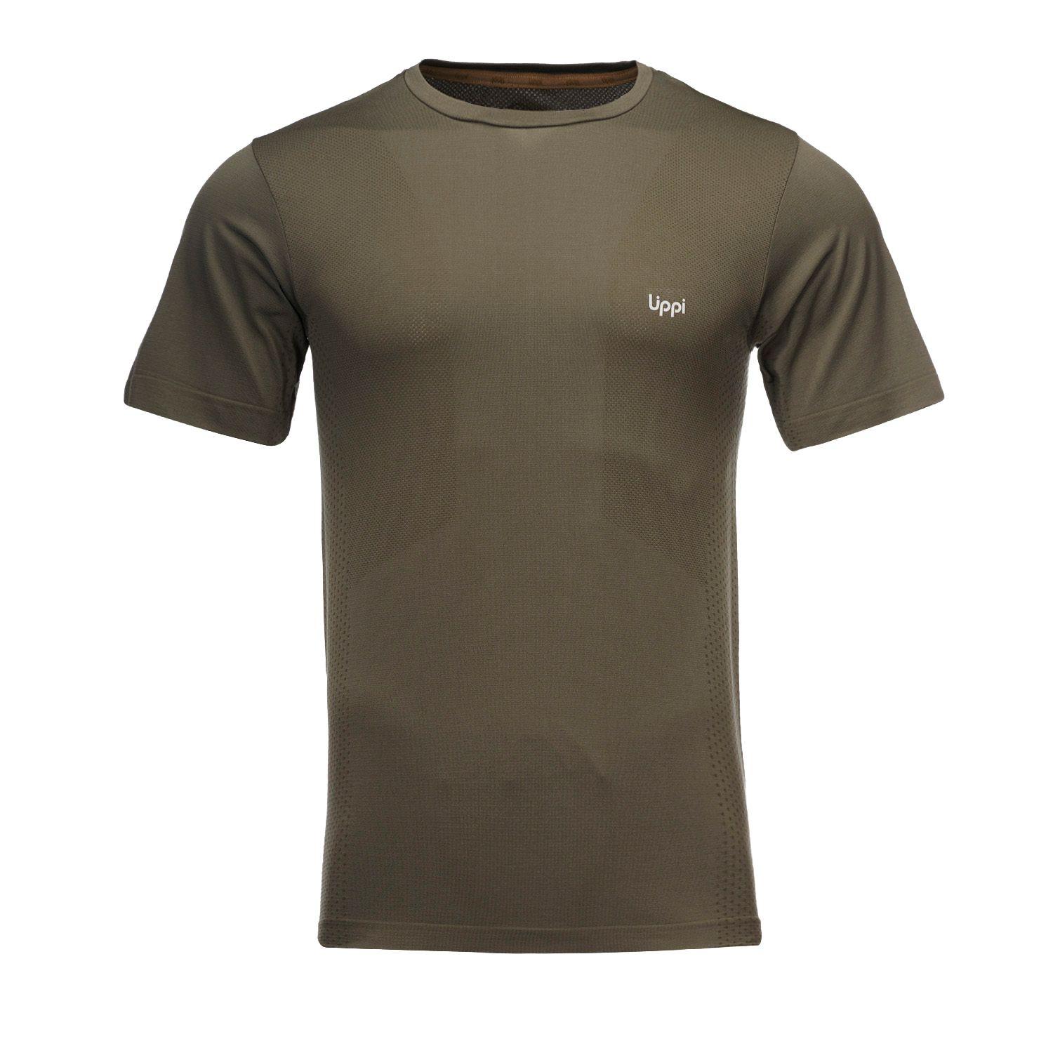 Polera Hombre Challenge Seamless T-Shirt Verde Musgo Lippi-0