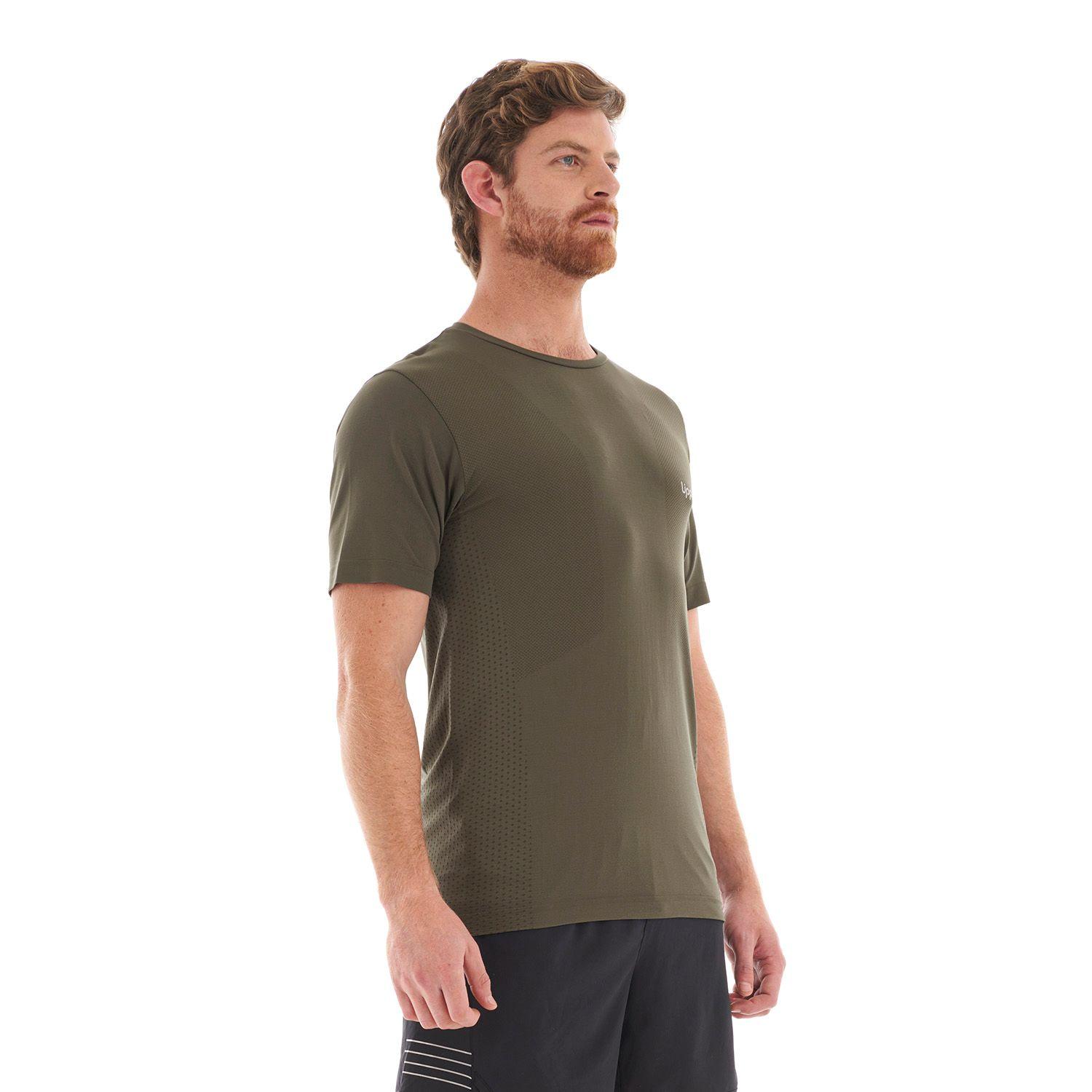 Polera Hombre Challenge Seamless T-Shirt Verde Musgo Lippi-2