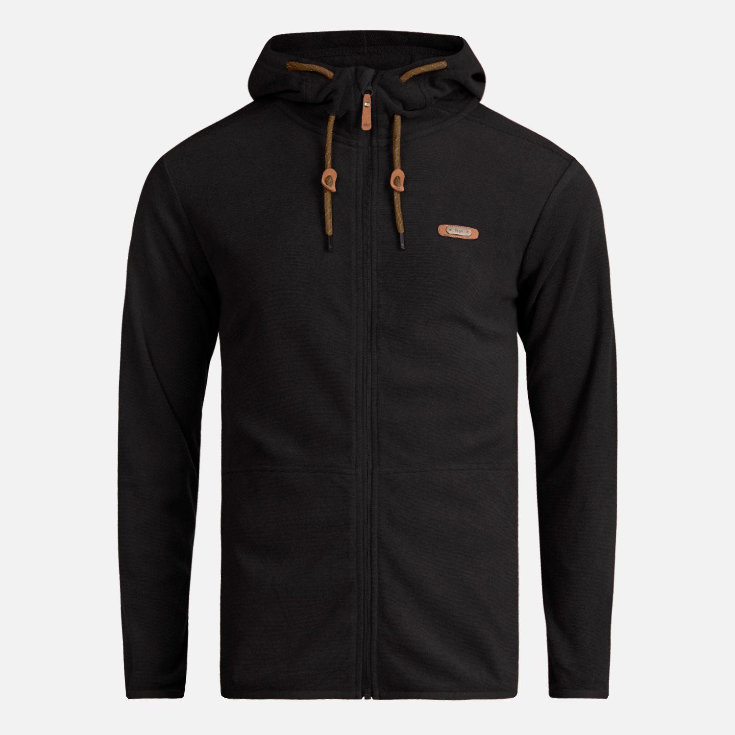 Poleron Teen Boy Stripes Nano-F Full Zip Hoody Negro Lippi I23-0