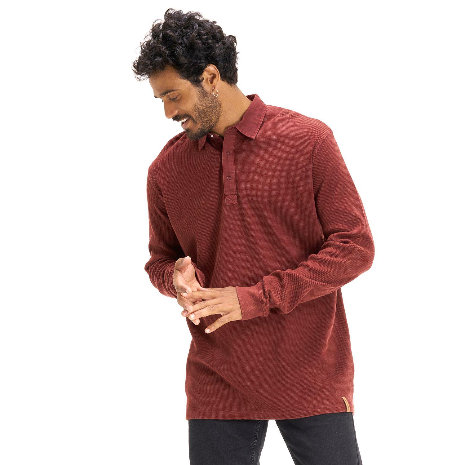 Polera Hombre Simetría Hippie Burdeo Haka Honu I20-1