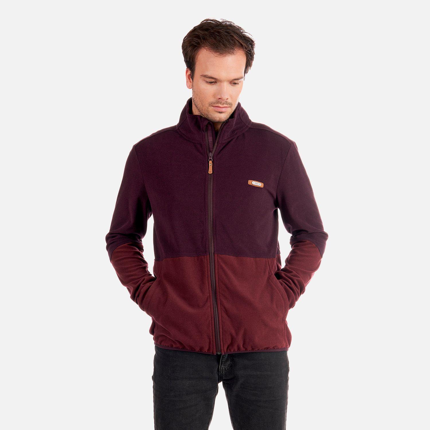 Poleron Hombre Stripes Nano-F Full Zip Vino Lippi-1