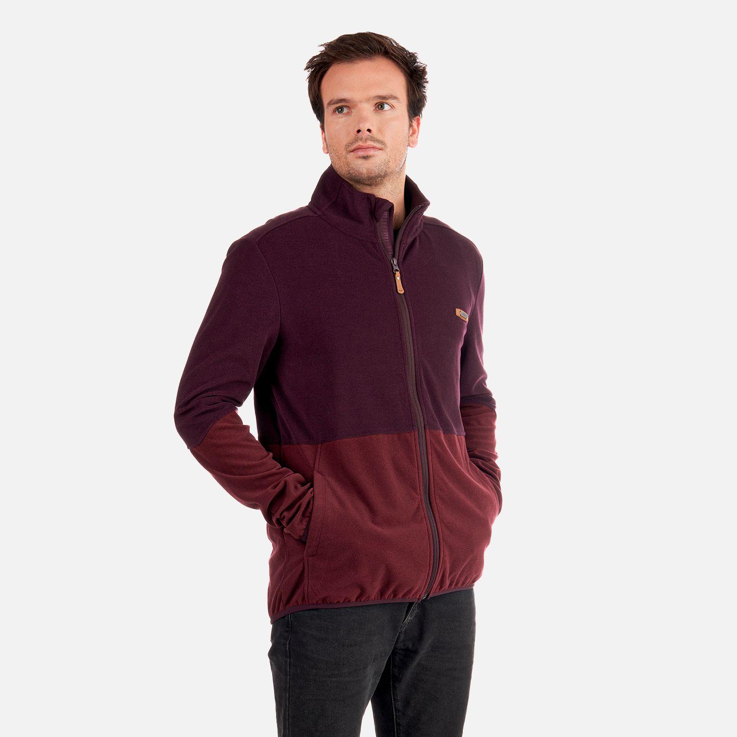 Poleron Hombre Stripes Nano-F Full Zip Vino Lippi-2