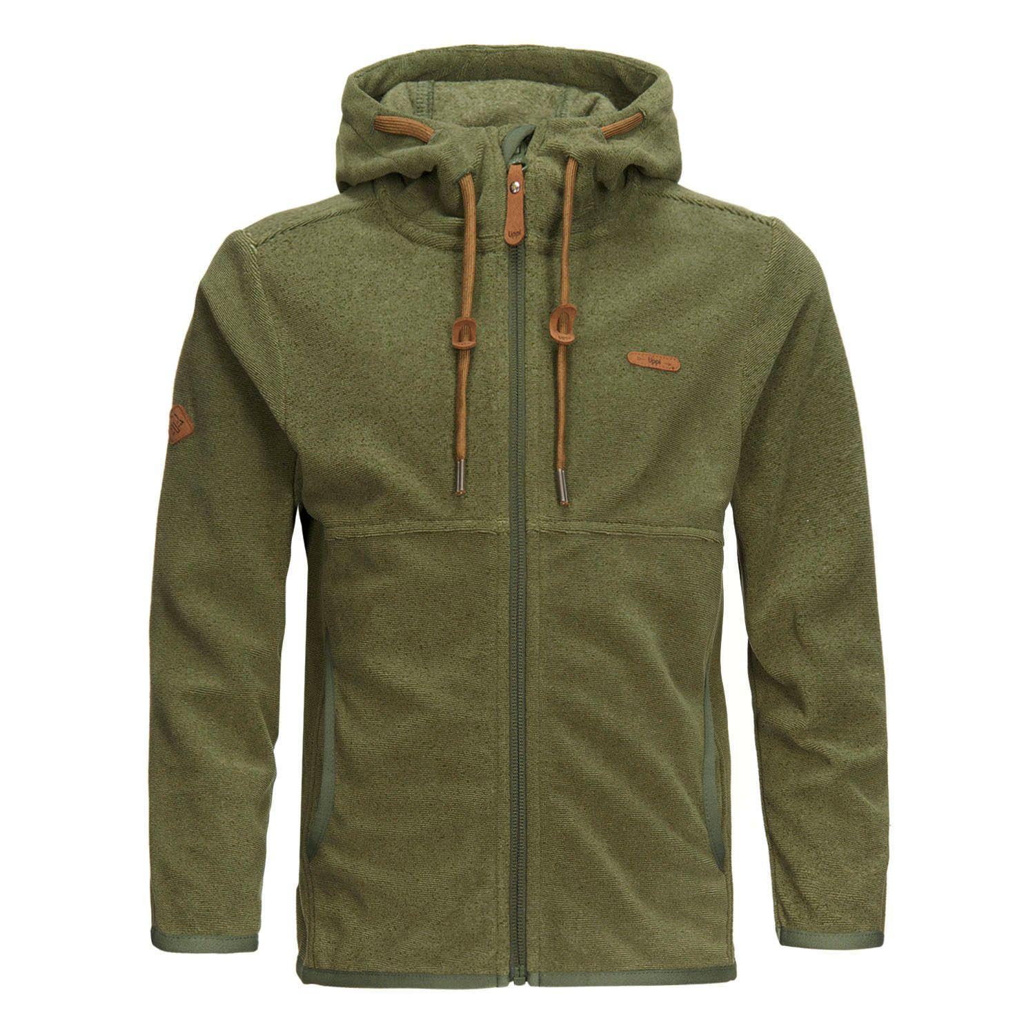 Poleron Niño Stripes Nano-F Full Zip Hoody Verde Militar Lippi-0