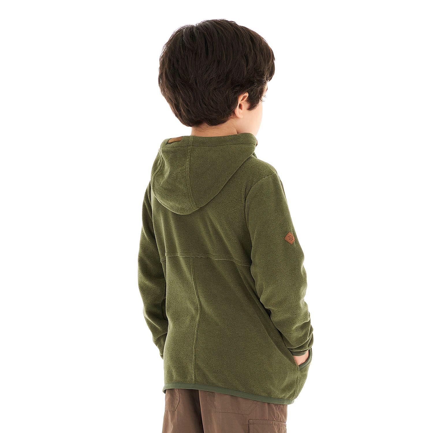 Poleron Niño Stripes Nano-F Full Zip Hoody Verde Militar Lippi-4