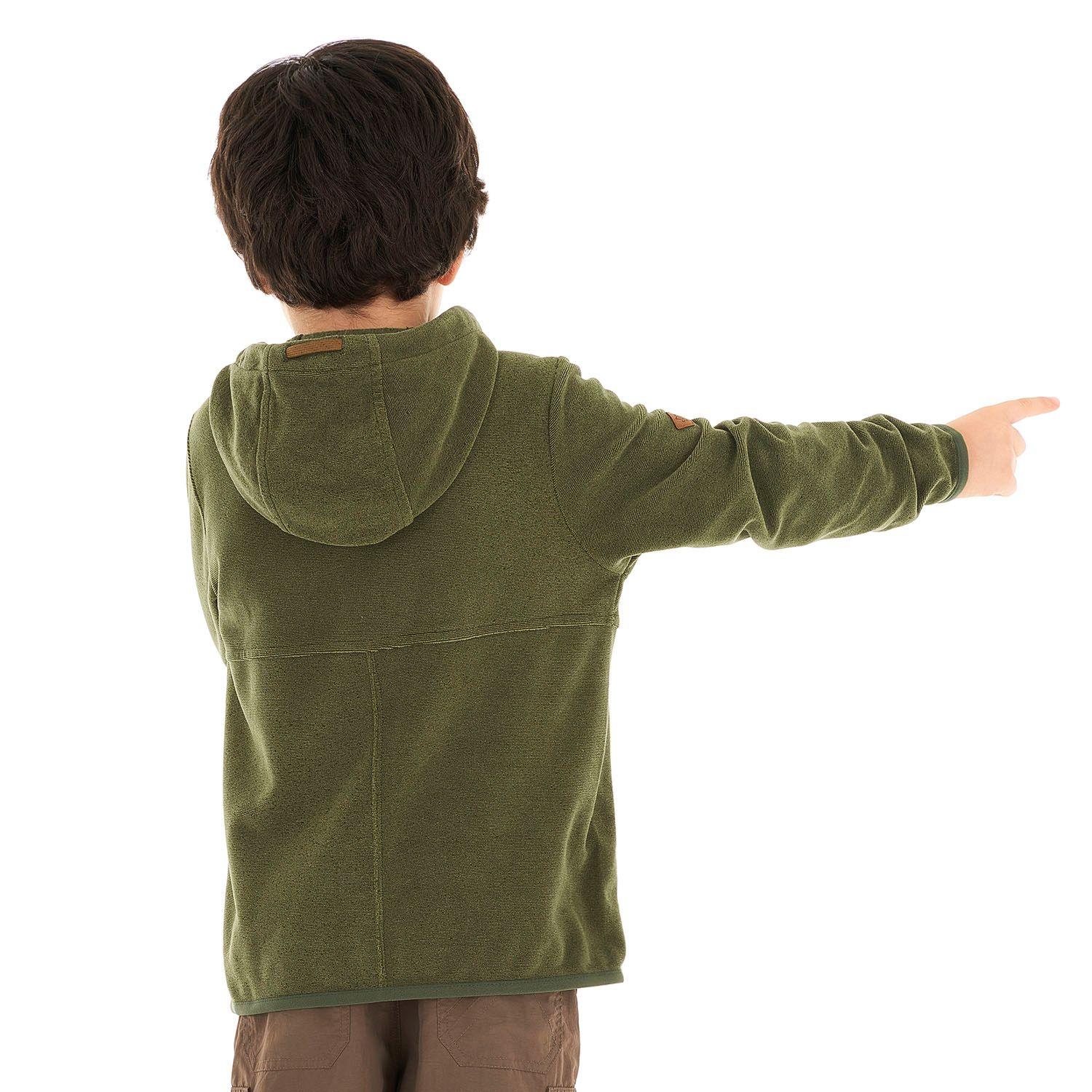 Poleron Niño Stripes Nano-F Full Zip Hoody Verde Militar Lippi-5