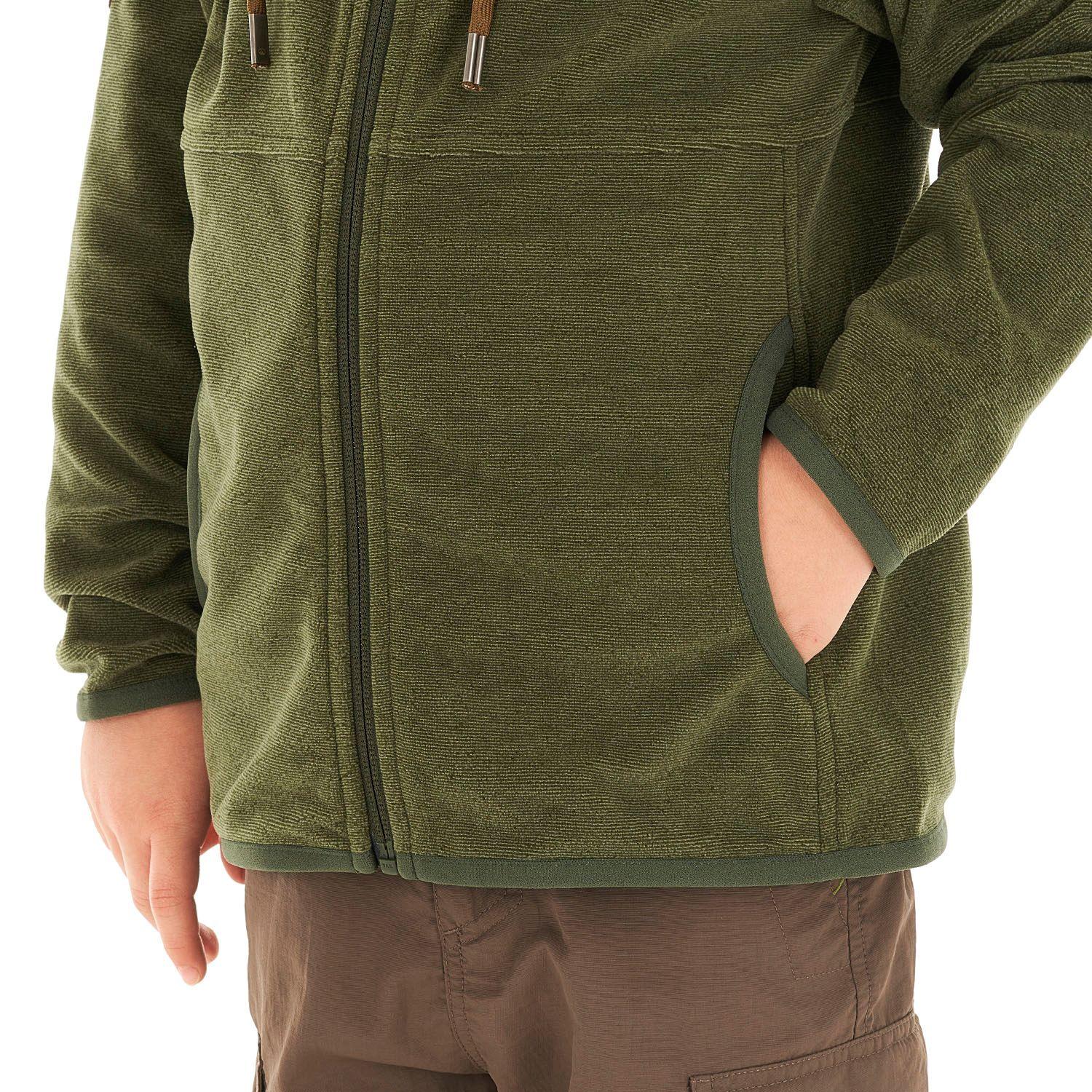 Poleron Niño Stripes Nano-F Full Zip Hoody Verde Militar Lippi-7