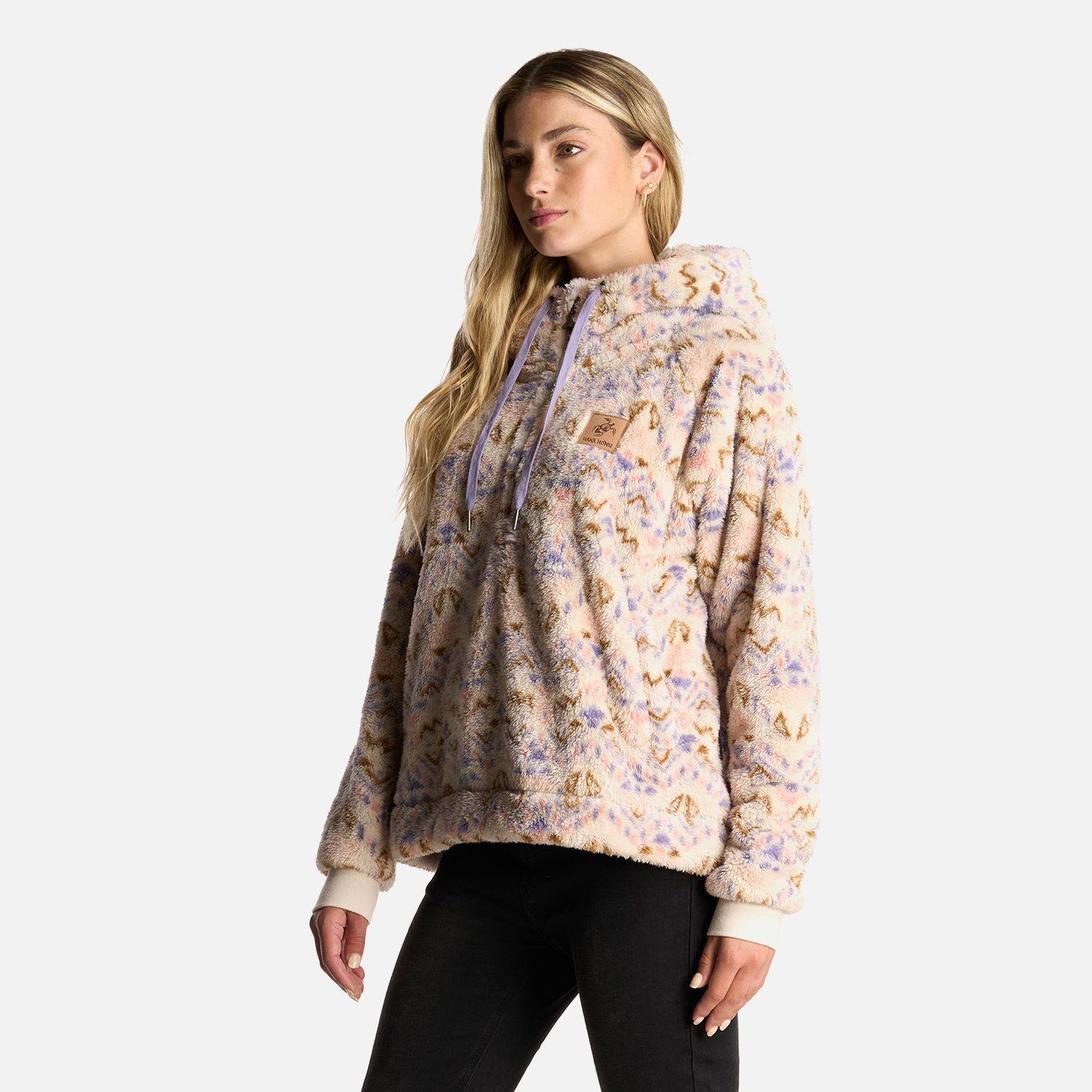 Poleron Mujer Cangur-oso Print Beige Haka Honu-2