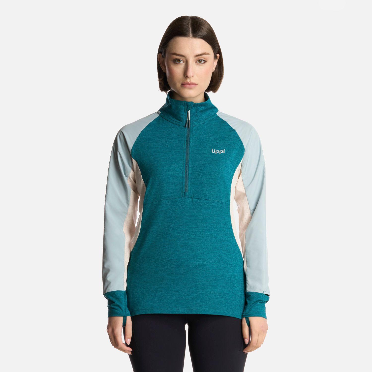 Polerón Mujer Egger 1/4 Zip Petroleo Lippi-0