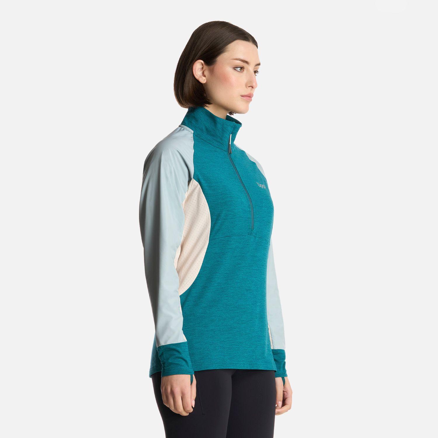 Polerón Mujer Egger 1/4 Zip Petroleo Lippi-1