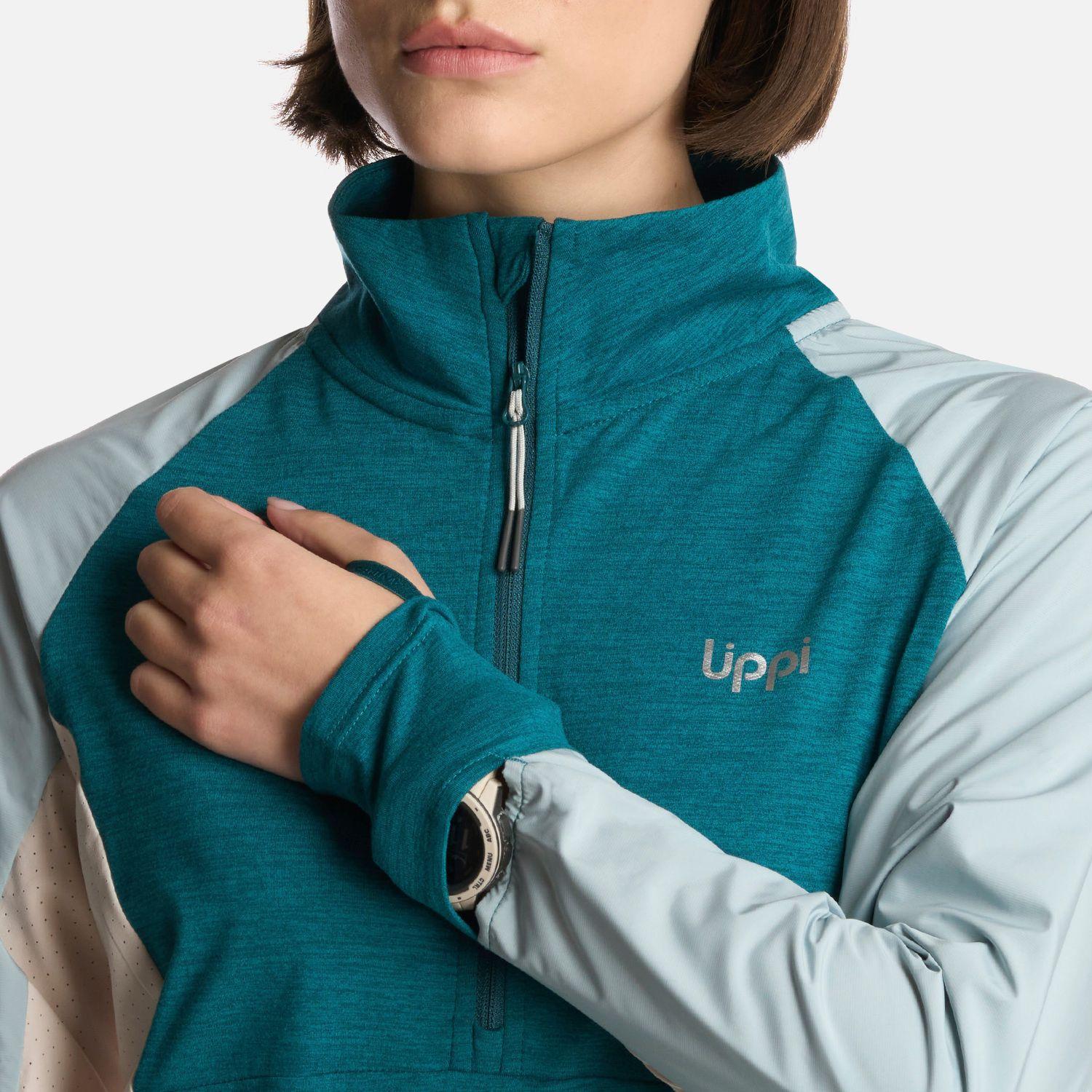 Polerón Mujer Egger 1/4 Zip Petroleo Lippi-3