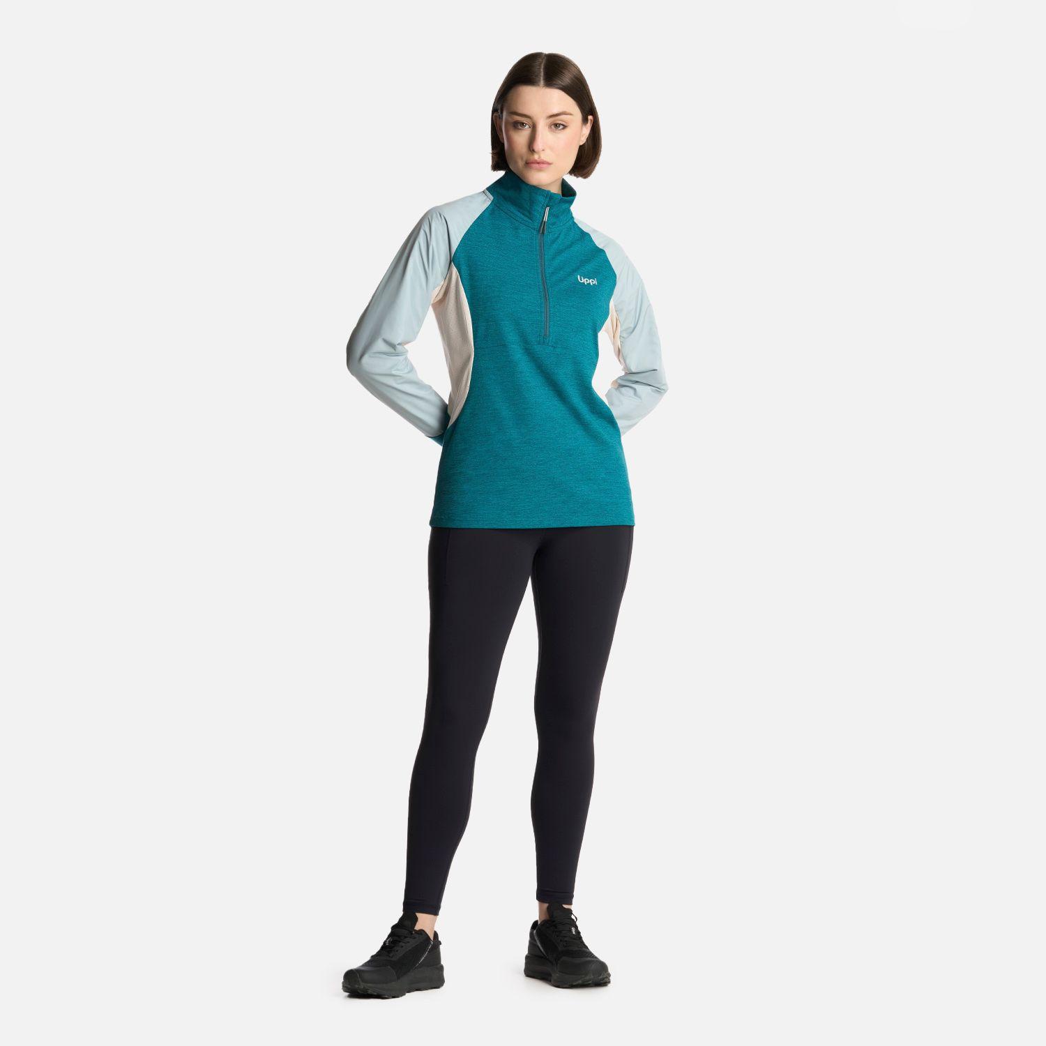 Polerón Mujer Egger 1/4 Zip Petroleo Lippi-4
