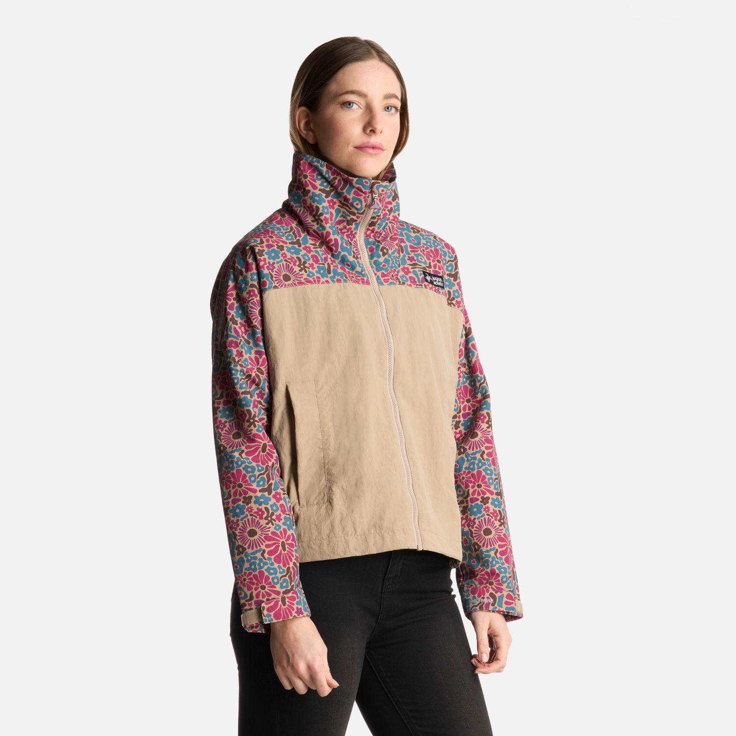 Chaqueta Mujer Hija Del Viento Print Taupe Haka Honu-1