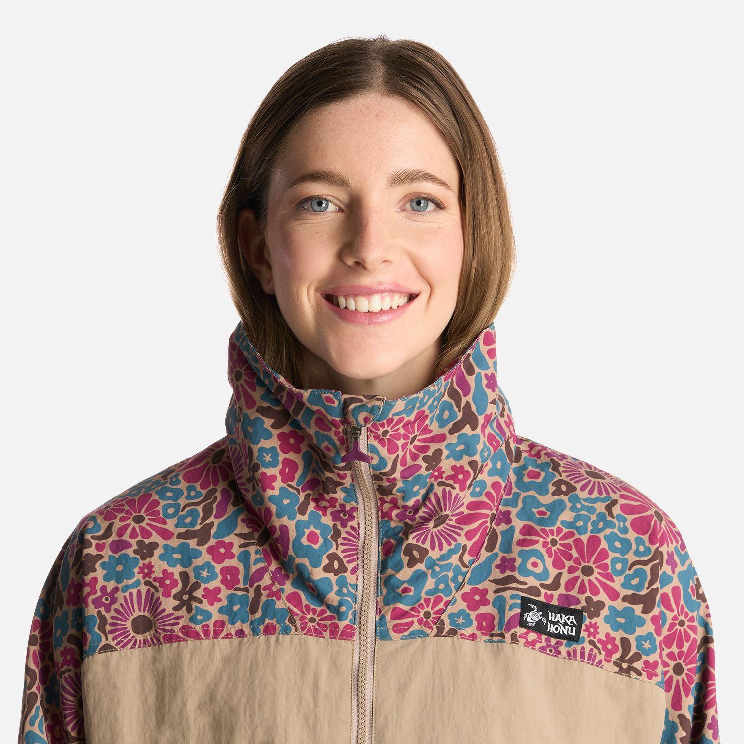 Chaqueta Mujer Hija Del Viento Print Taupe Haka Honu-3
