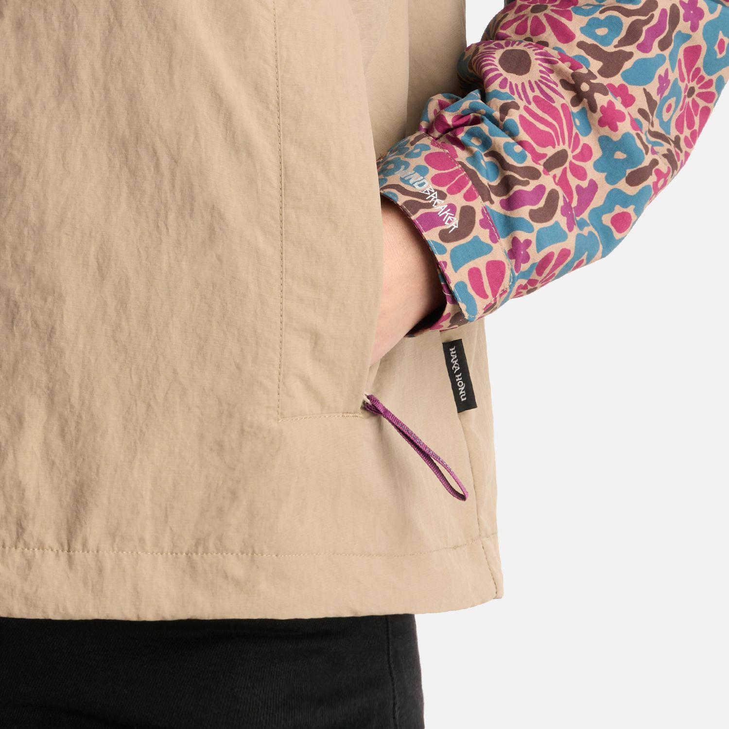 Chaqueta Mujer Hija Del Viento Print Taupe Haka Honu-4