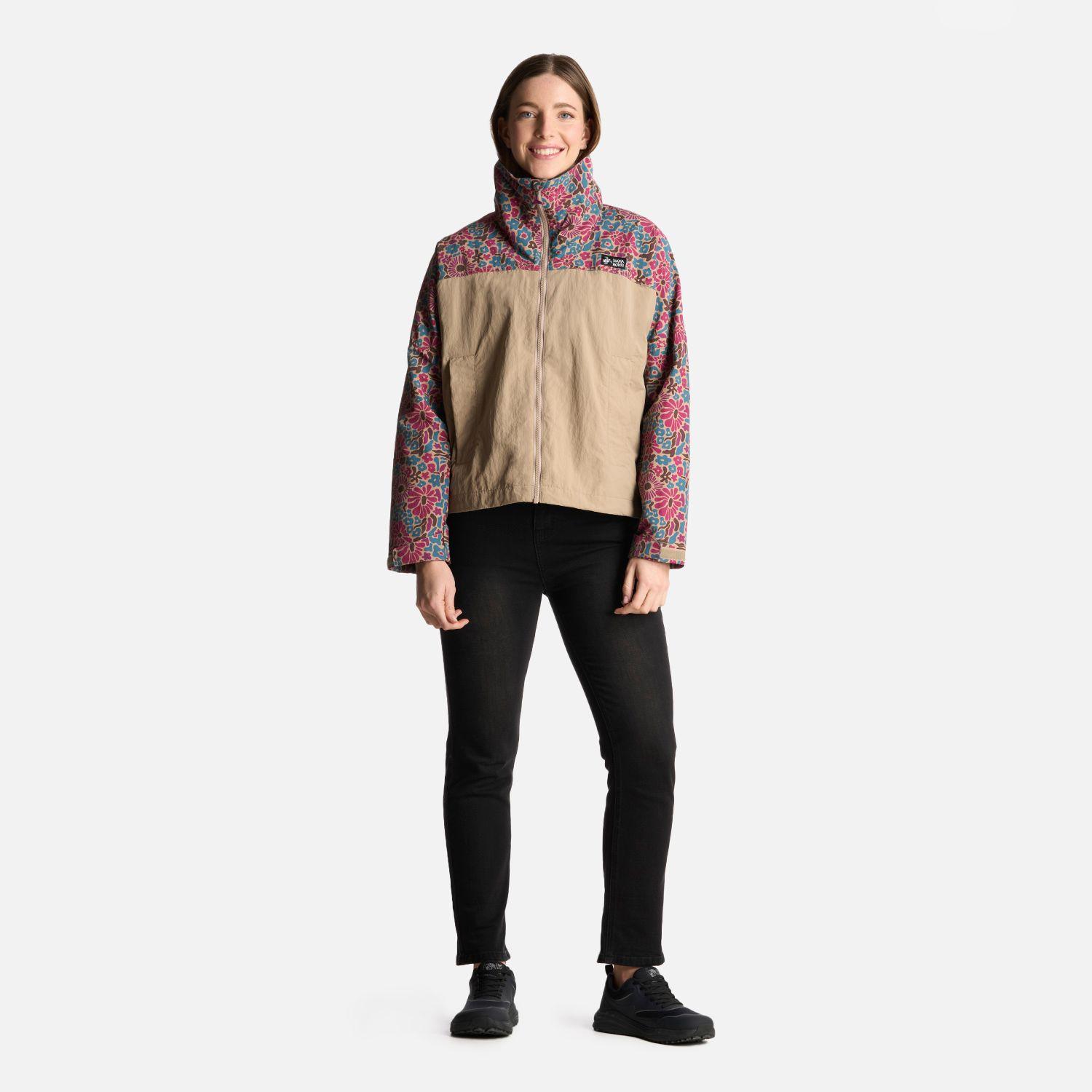 Chaqueta Mujer Hija Del Viento Print Taupe Haka Honu-7