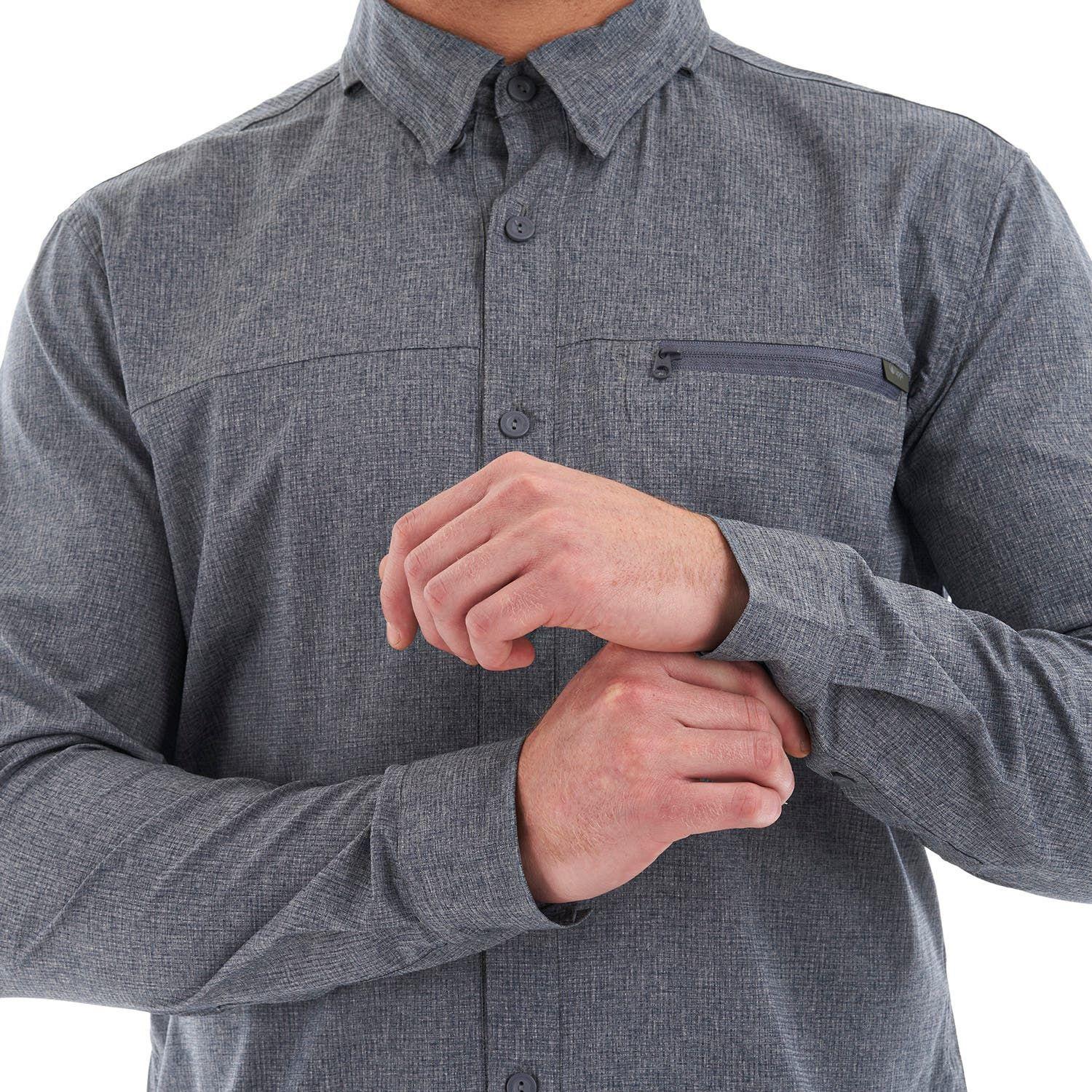 Camisa Hombre Rosselot Long Sleeve Q-Dry Shirt Gris Oscuro Lippi V23-6
