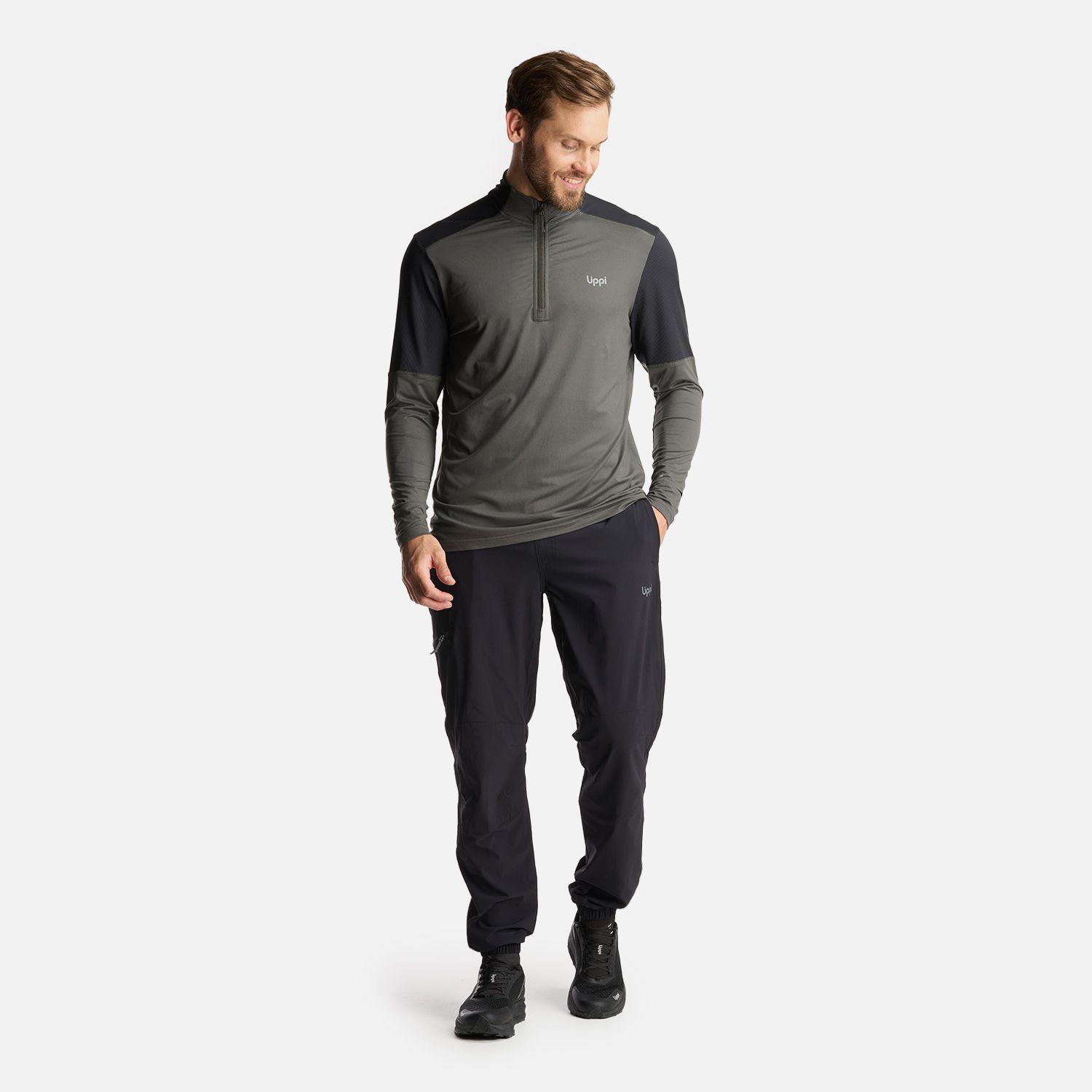 Poleron Hombre Puerto Trucco 14 Zip Verde Militar Lippi-6