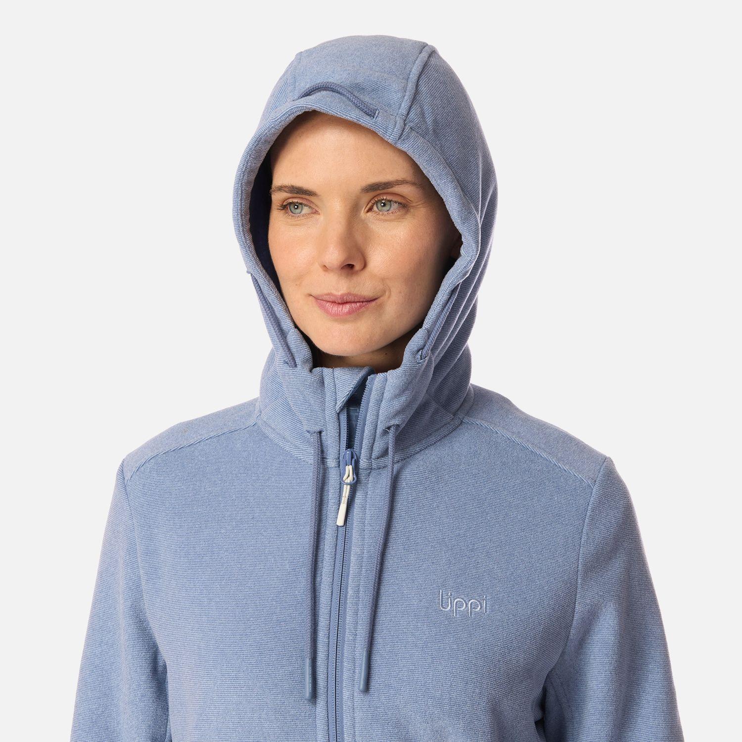 Polar Mujer Stripes Nano-F Full Zip Hoody Azul Piedra Lippi-3
