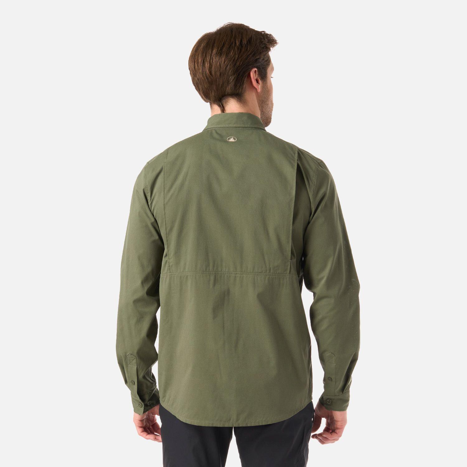 Camisa Hombre Rosselot Long Sleeve Q-Dry Shirt Verde Musgo Lippi V26-2