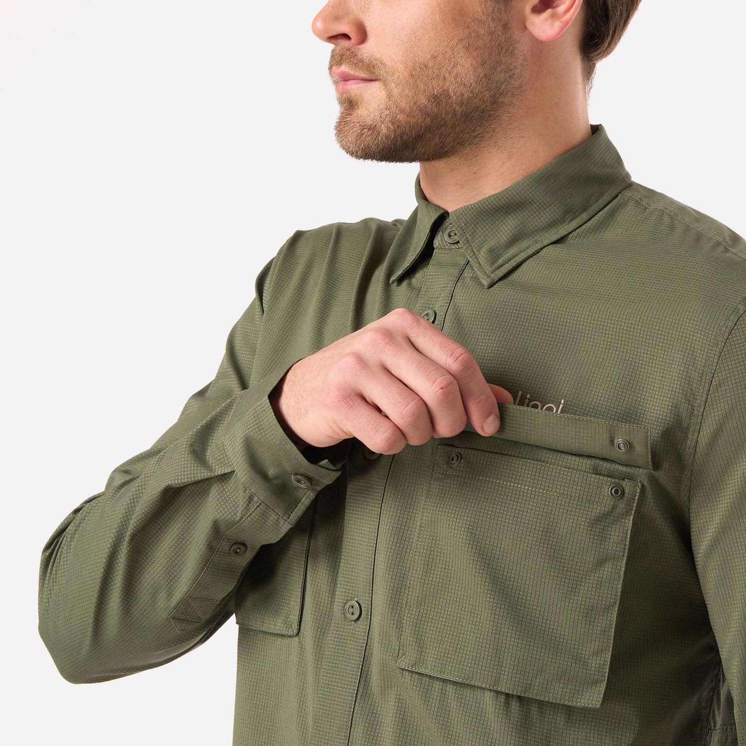 Camisa Hombre Rosselot Long Sleeve Q-Dry Shirt Verde Musgo Lippi V26-3