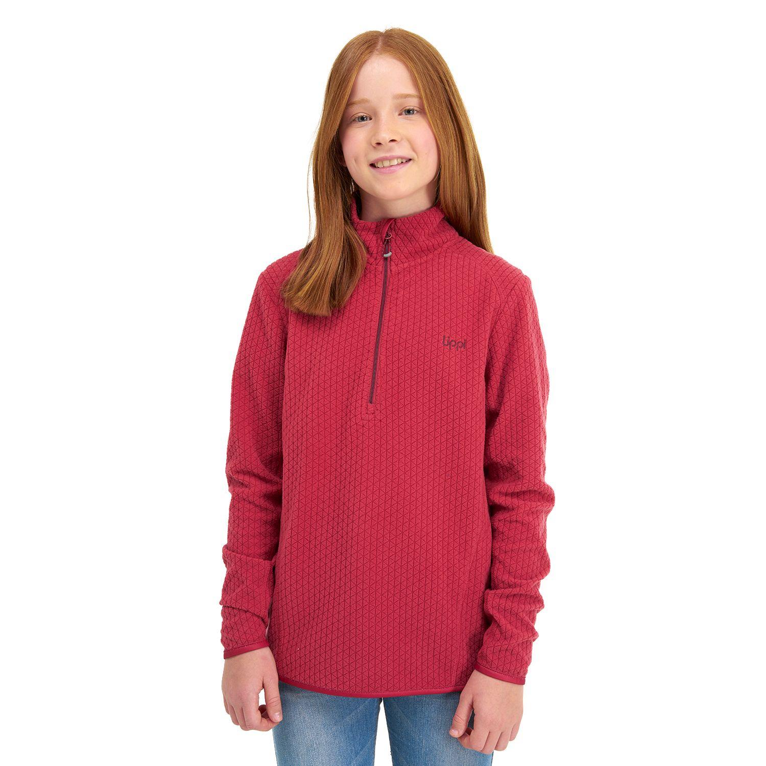 Poleron Teen Girl Mild Nano-F 1/4 Zip Rosa Oscuro Lippi-1