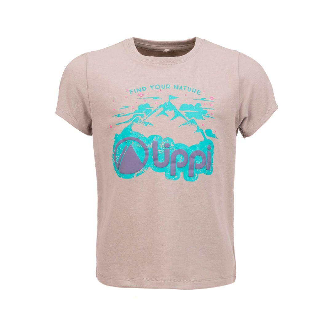 Polera Niña Summit Flag UV-Stop T-Shirt Melange Gris Lippi-0