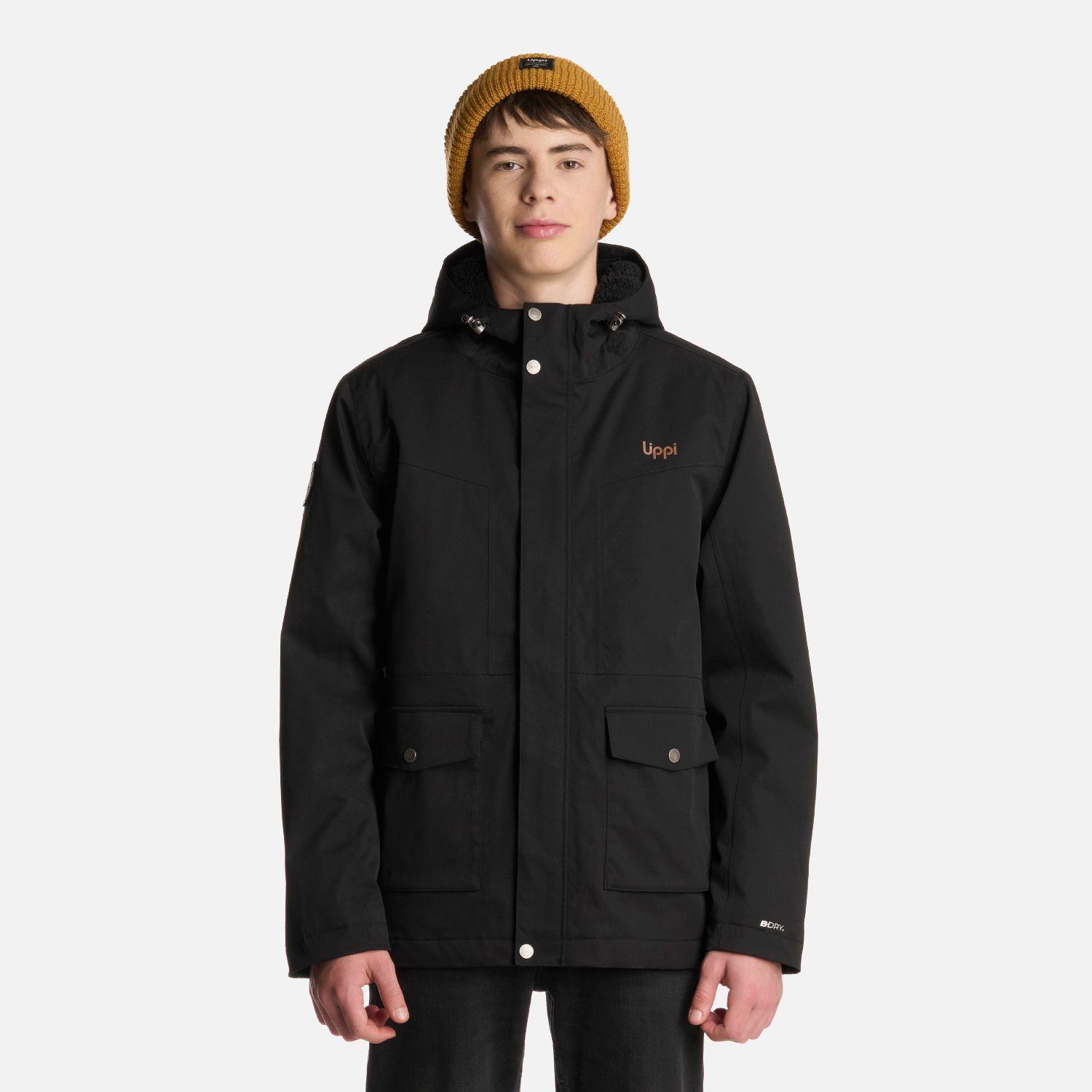 Chaqueta Teen Boy Roble B-Dry Hoody Jacket Negro Lippi I25-0
