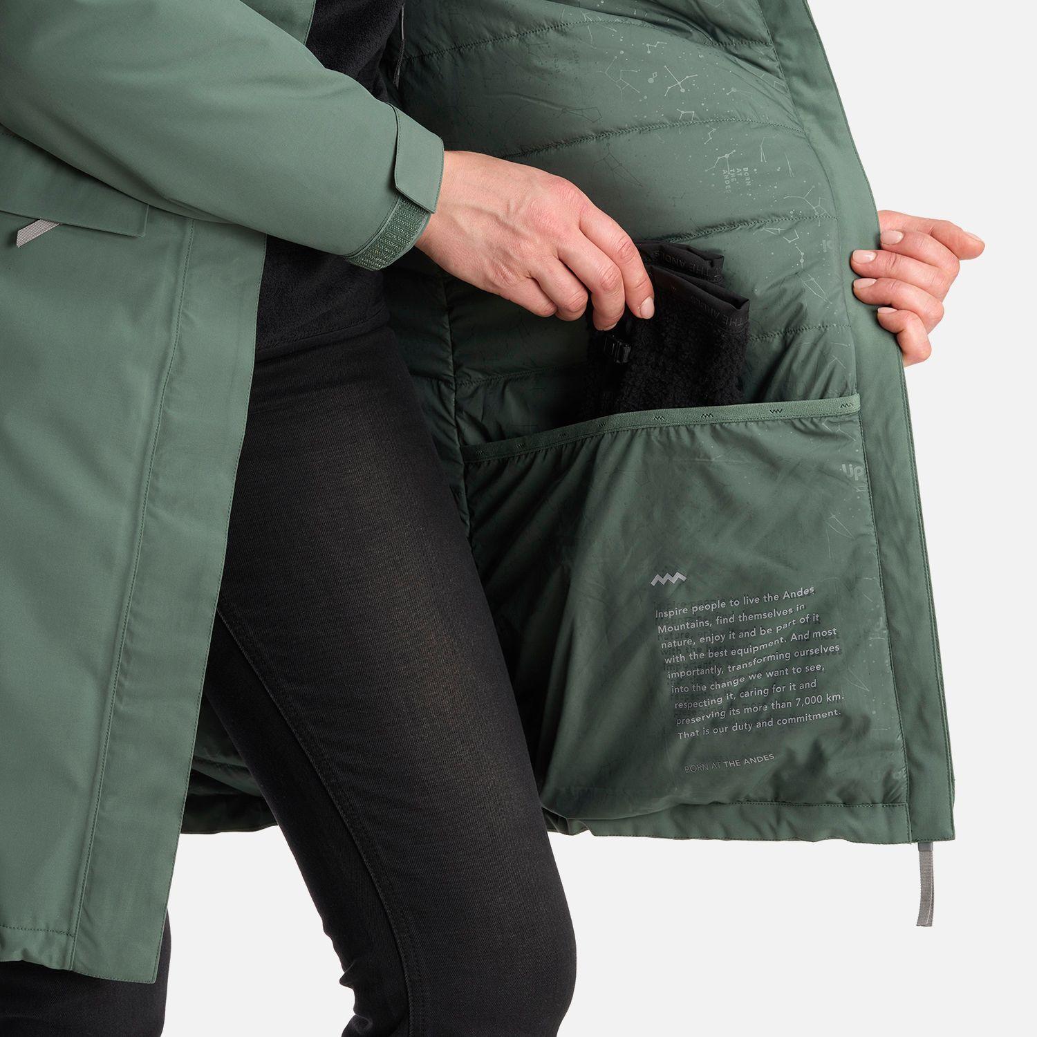 Chaqueta Mujer Mountains Live B-Dry Long Jacket Verde Musgo Lippi-8