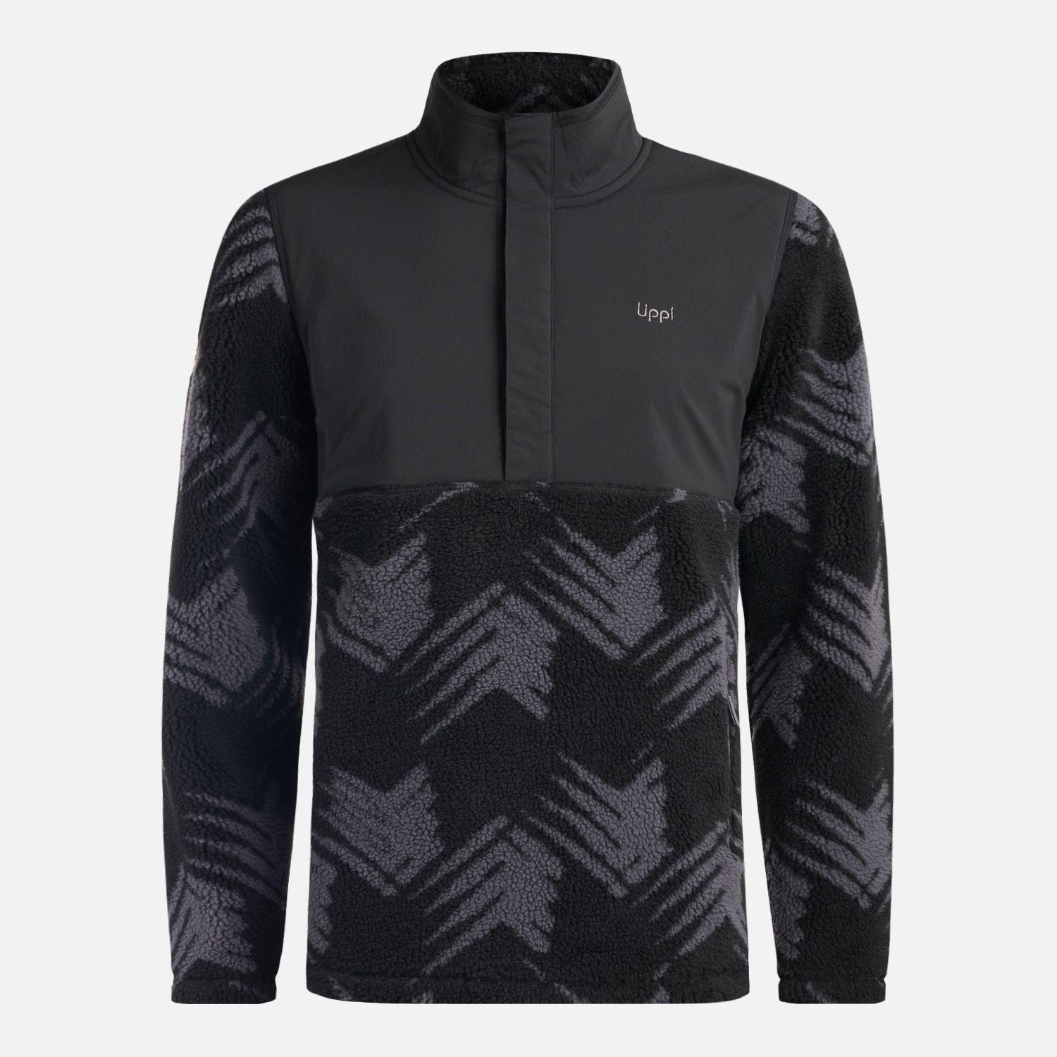 Chaqueta Hombre Glaciar Sherpa-Pro 1/4 Zip Jacket Print Negro Lippi-0