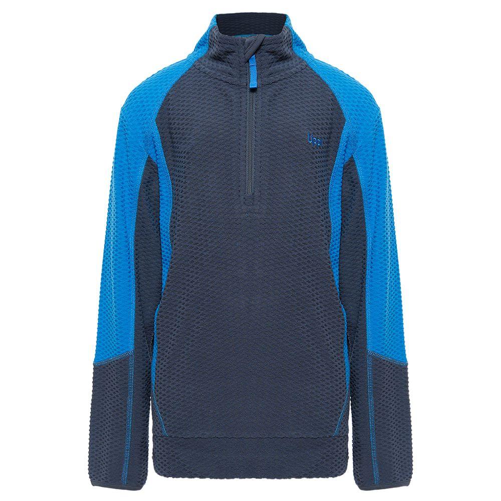 Poleron Niño Saltamontes Nano-F 1/4 Zip Hoody Gris Oscuro / Verde Lippi-0