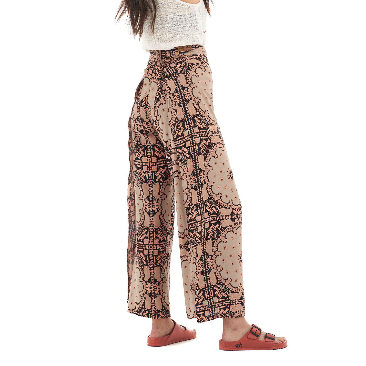 Pantalon Mujer Mar y Posa Print negro Haka Honu V22-4