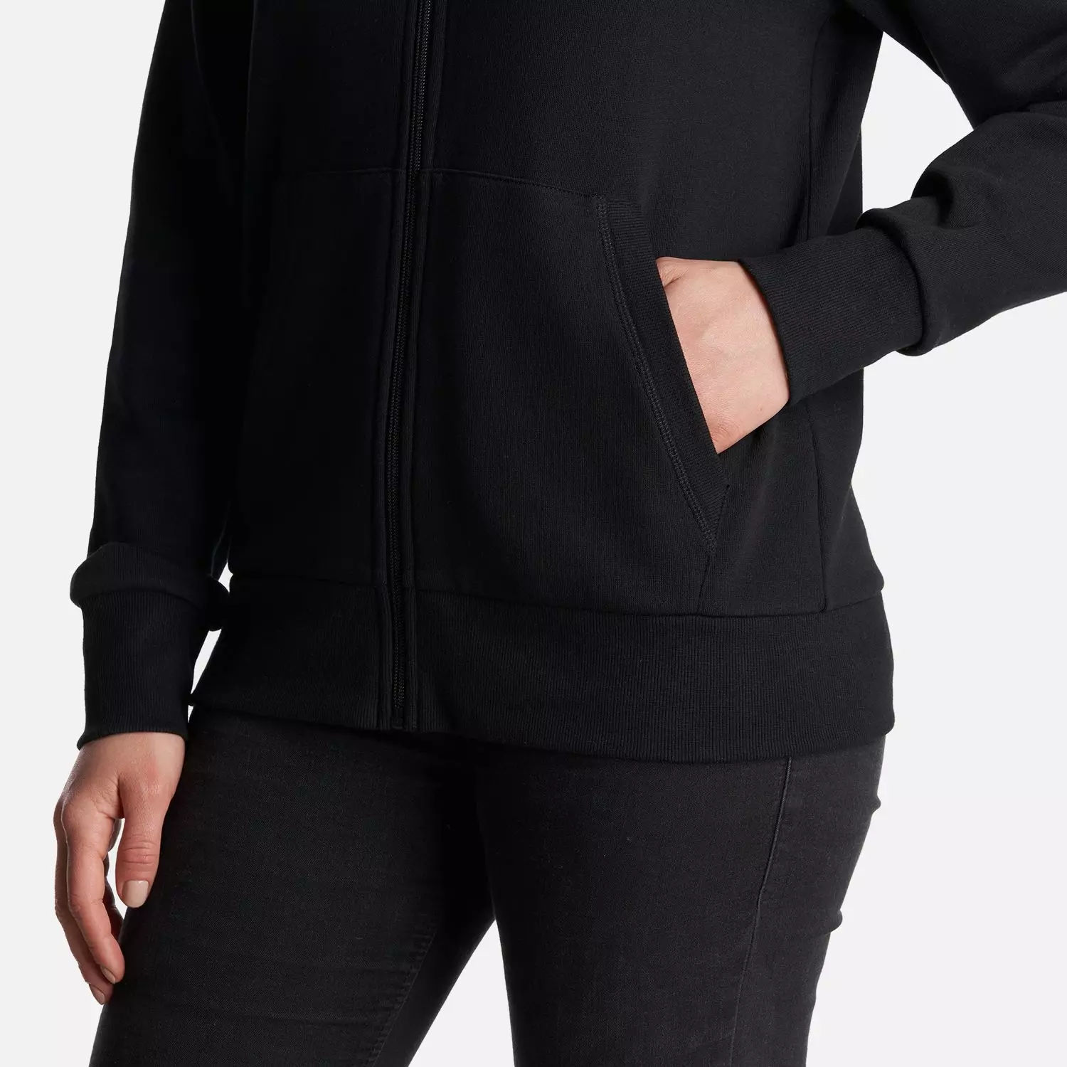 Poleron Mujer Ulmo Full Zip Hoody Sweatshirt Negro Lippi V24-5