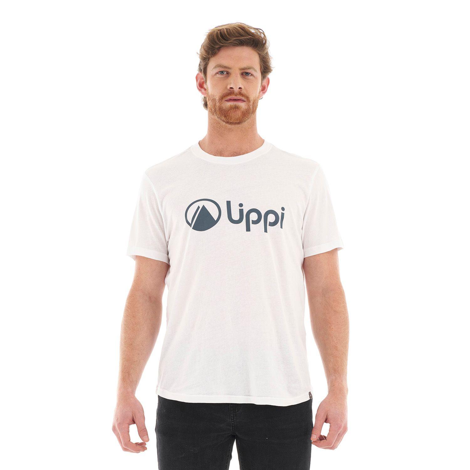 Polera Hombre Logo Lippi UV-Stop T-Shirt Blanco azul Lippi V22-1