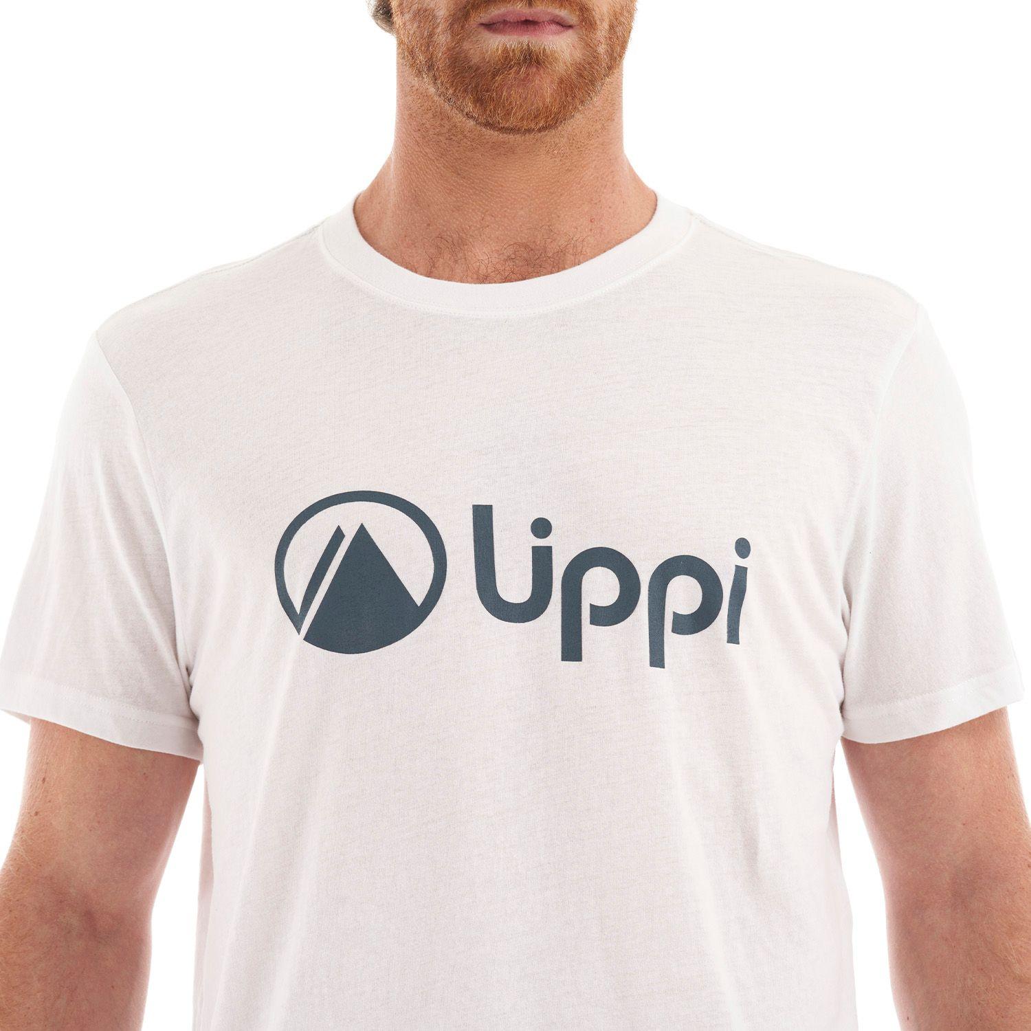 Polera Hombre Logo Lippi UV-Stop T-Shirt Blanco azul Lippi V22-6