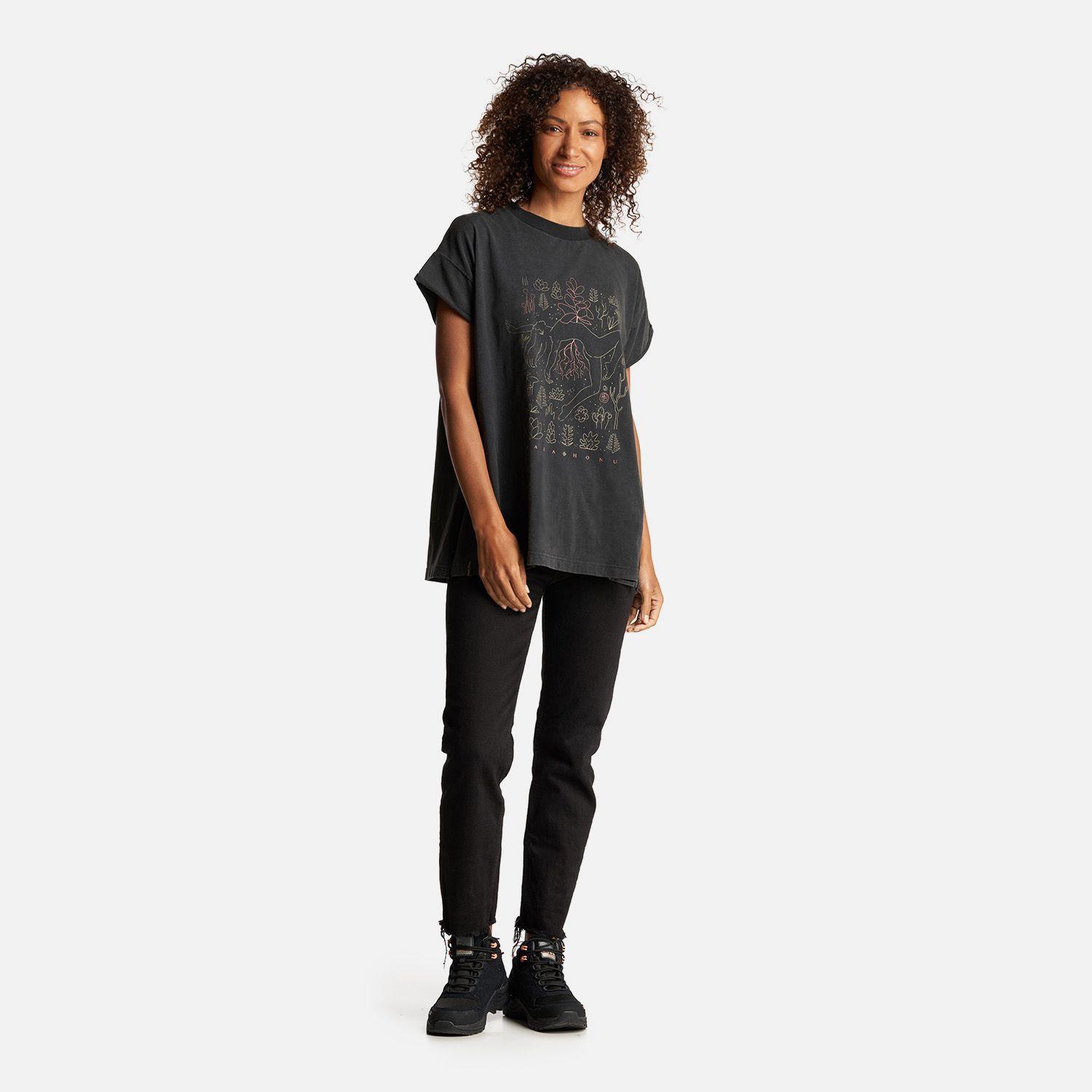 Polera Mujer Garza Negro Haka Honu I23-6