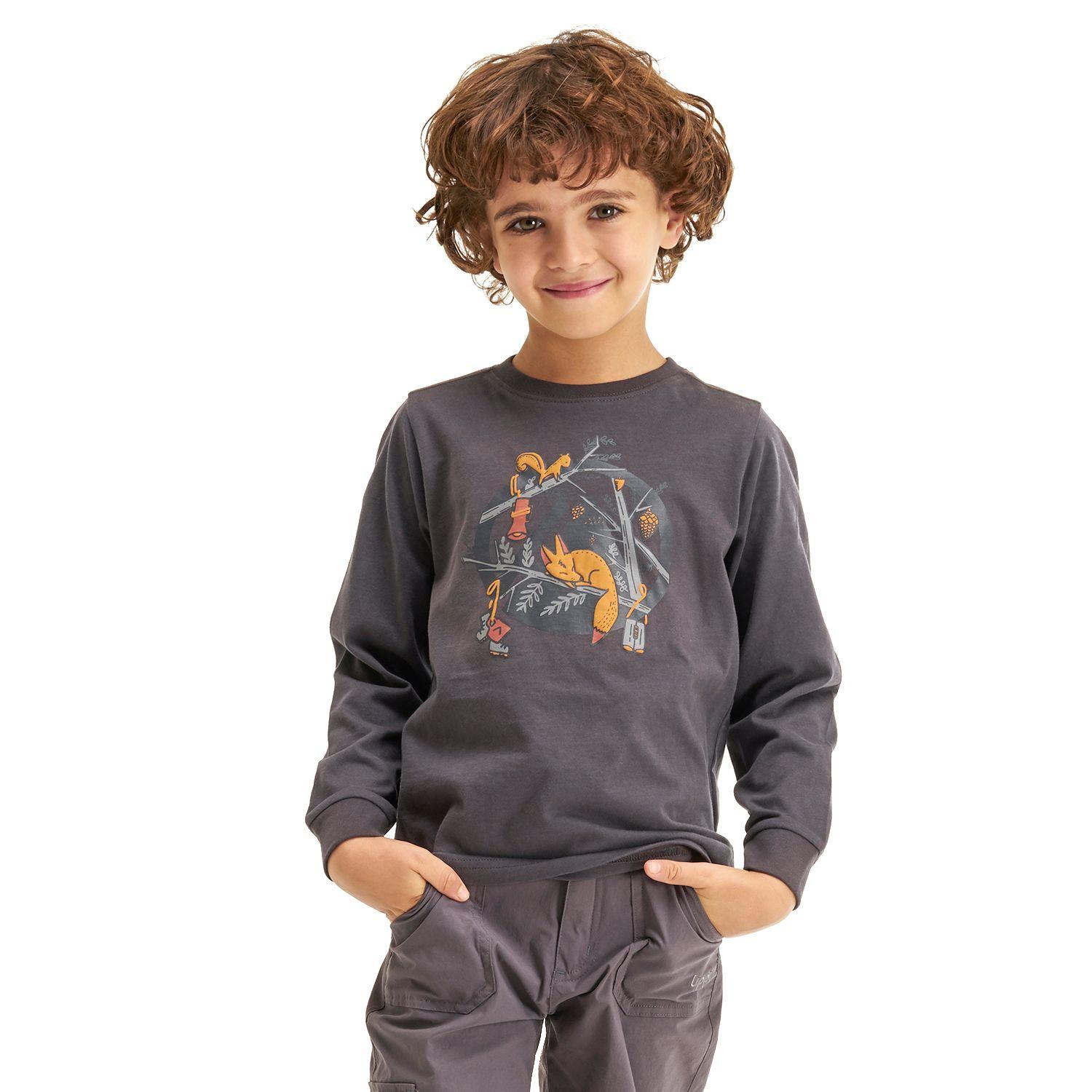 Polera Niño Camp Long Sleeve T-Shirt Gris Oscuro Lippi-1