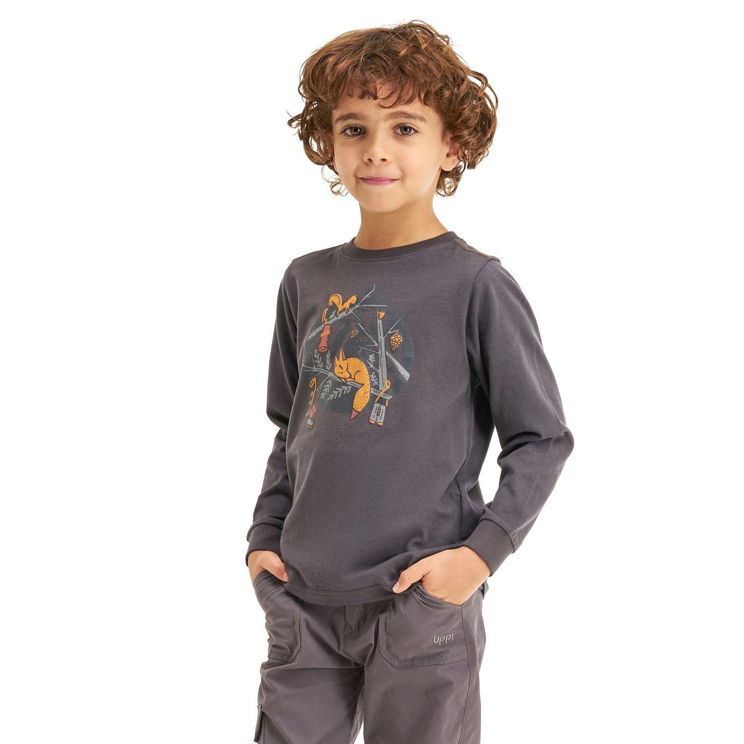 Polera Niño Camp Long Sleeve T-Shirt Gris Oscuro Lippi-2