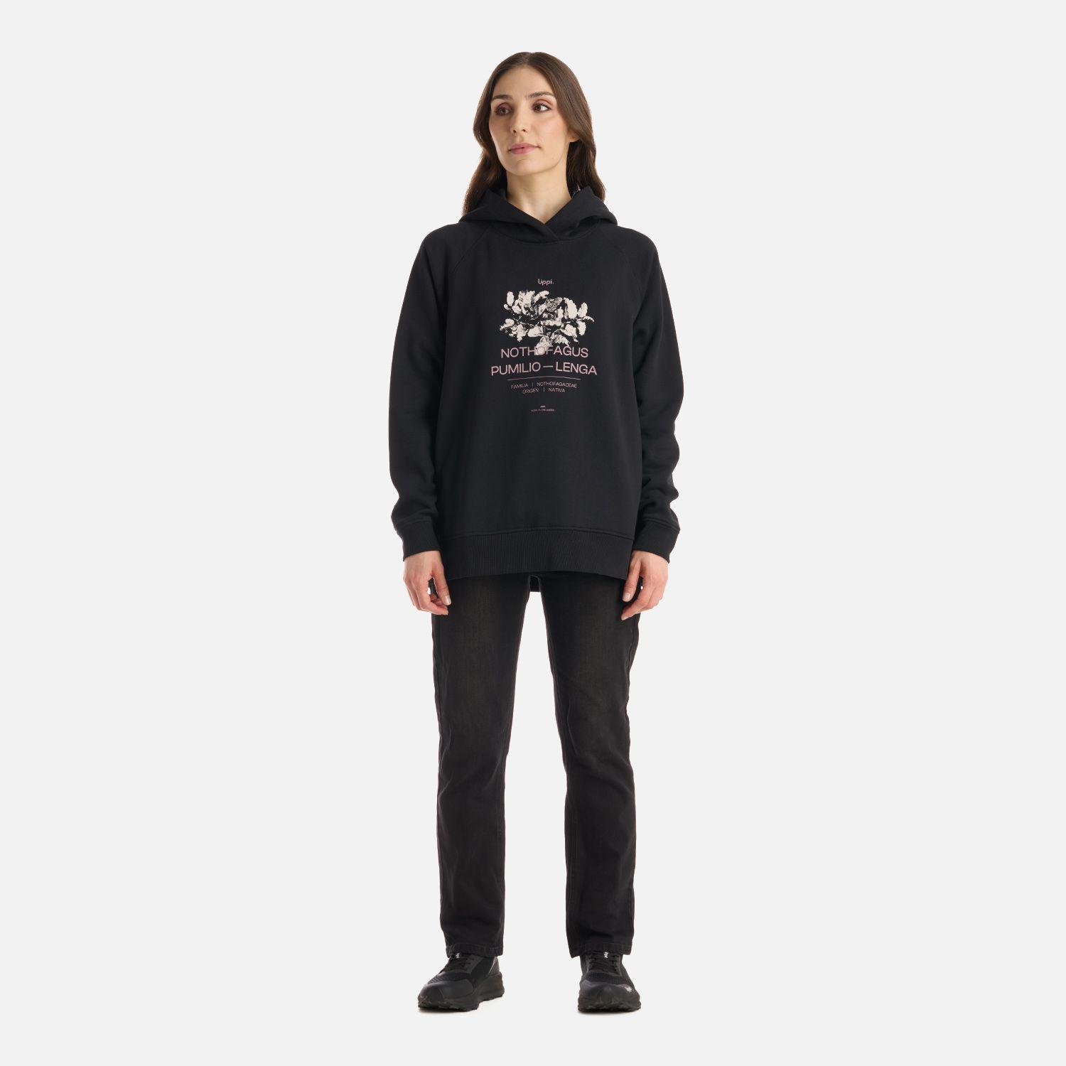 Polerón Mujer Insigne Sweatshirt Front Print Negro Lippi I25-5